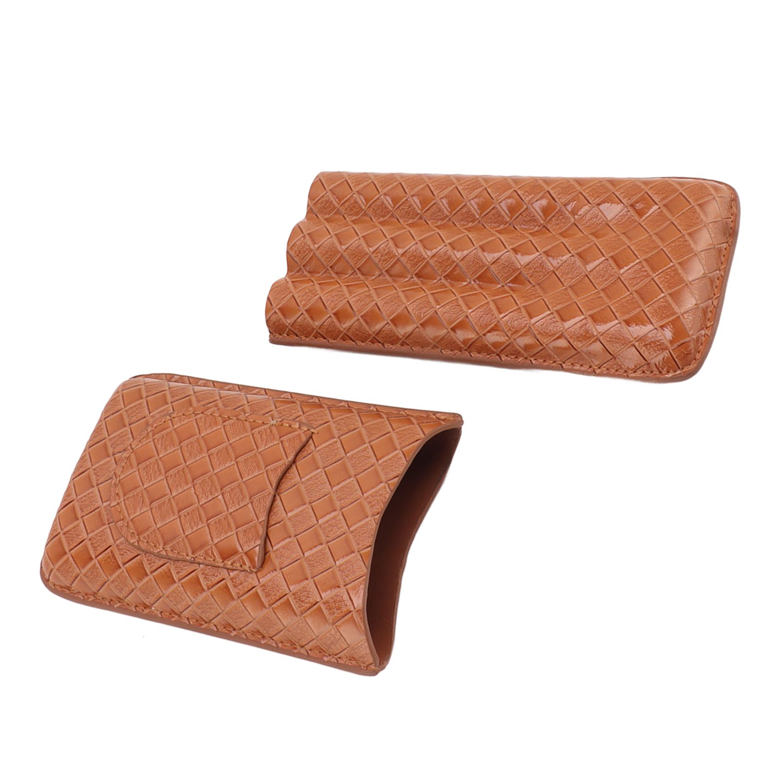 3 Sticks Portable Cigar Case Leather Cigar Humidors Travel Moisturizer Cigar Case for Men Gifts Aurantium - Image 5