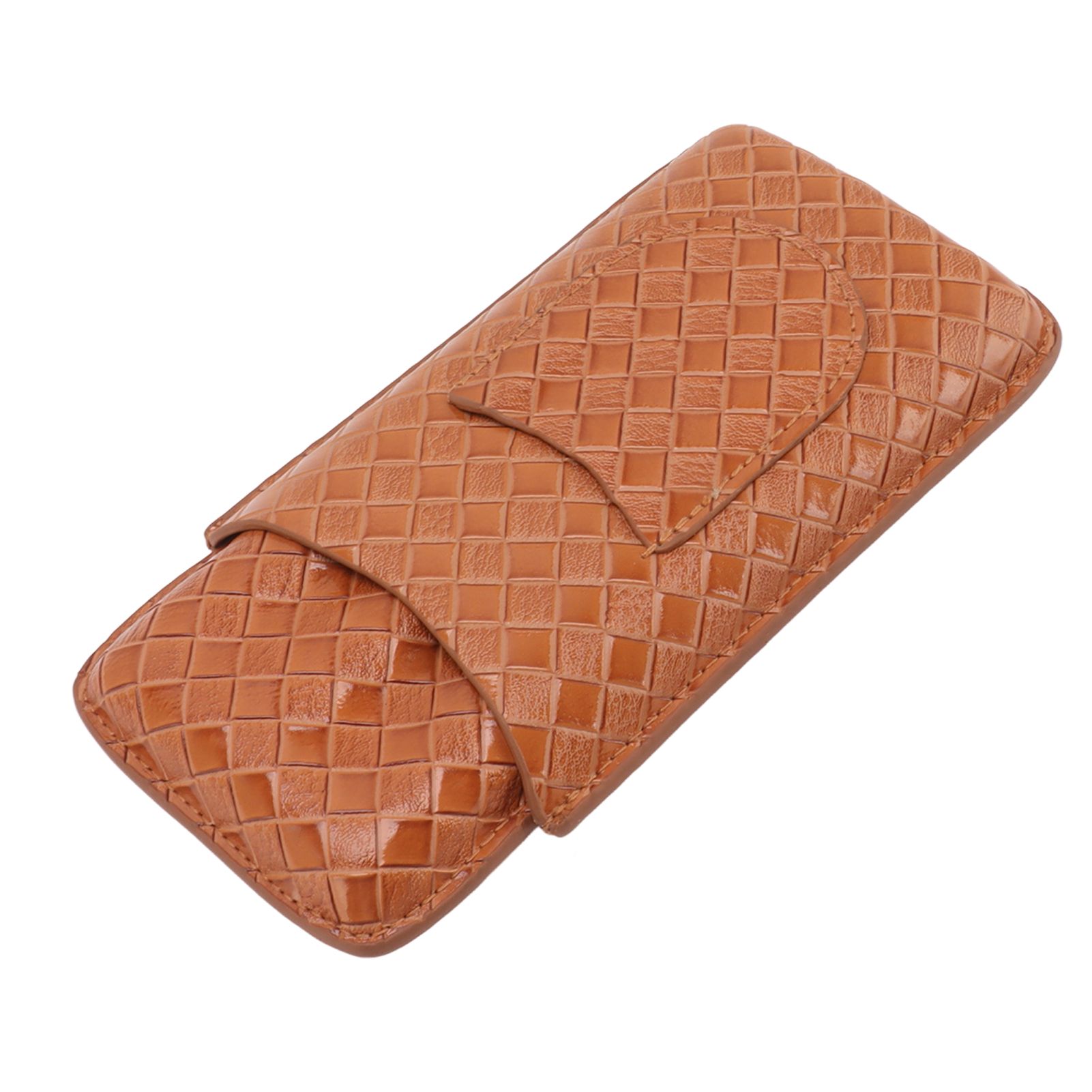 3 Sticks Portable Cigar Case Leather Cigar Humidors Travel Moisturizer Cigar Case for Men Gifts Aurantium - Image 8