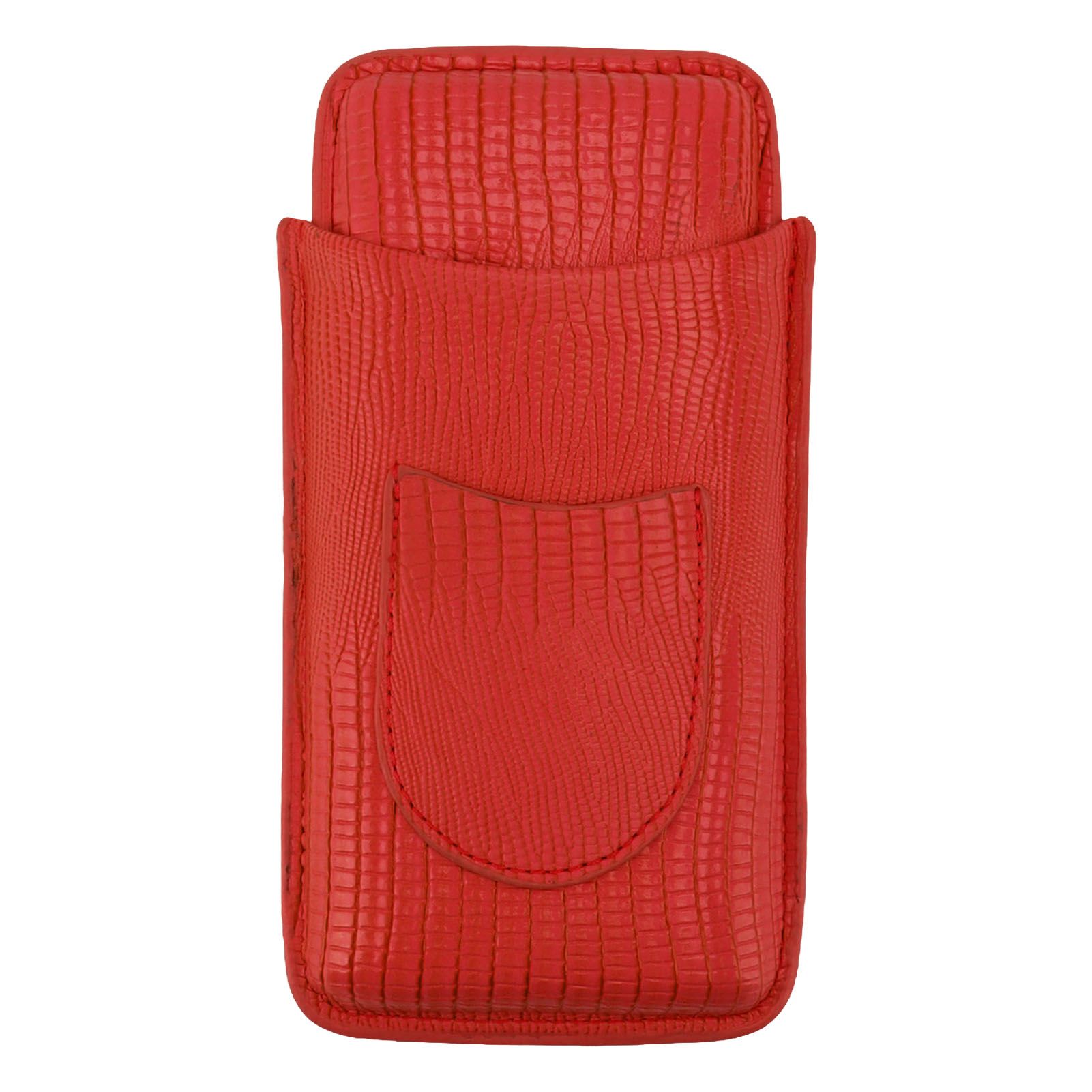 Cigar Holder Portable Moisturizing Comfortable Touch Colorfast Precise Stitching Travel Cigar Case for Men Red - Image 1