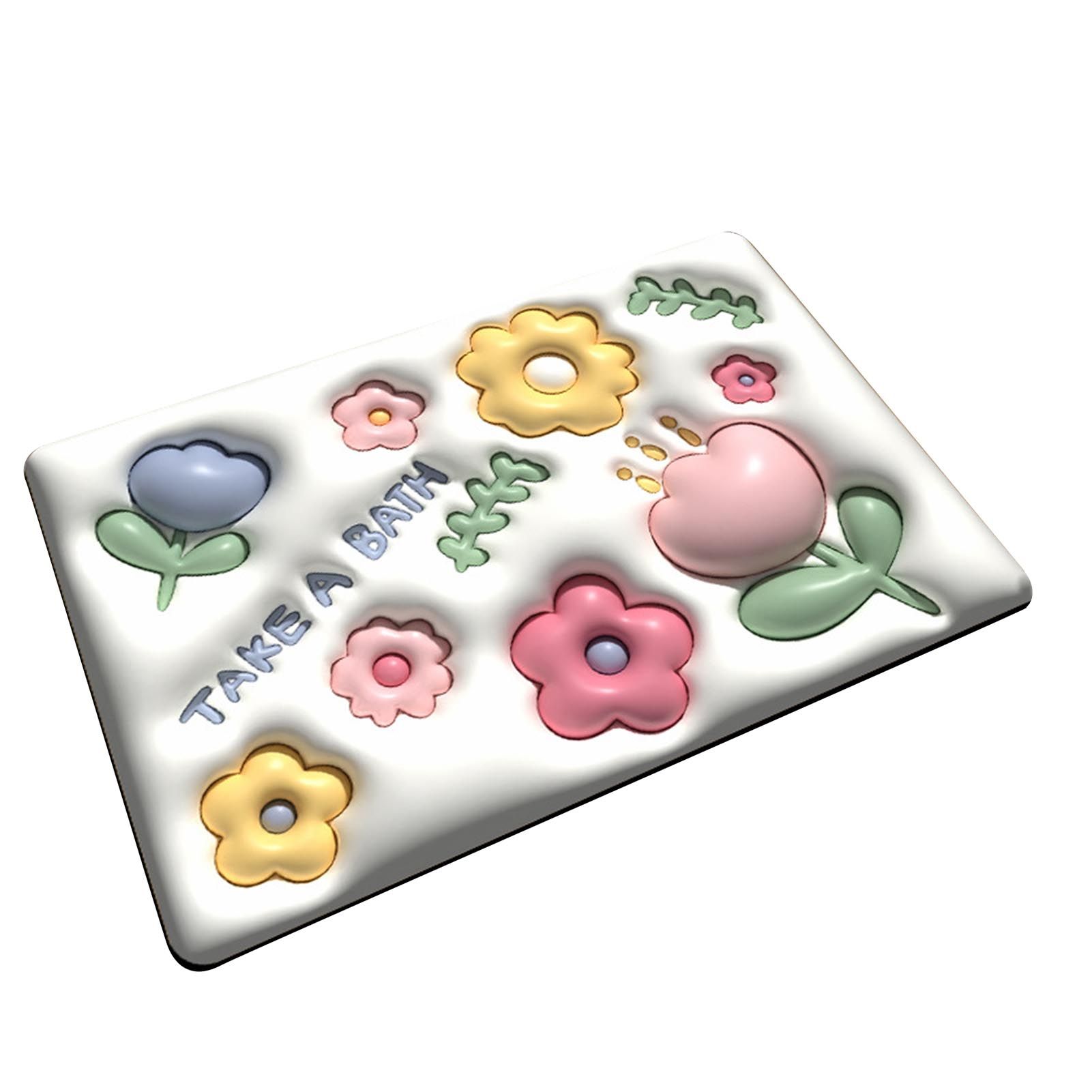 Diatomaceous Earth Bath Mat Bath Mat Slip Resistant 3D Pattern Fast Drying Bathroom Floor Rug 003 - Image 1
