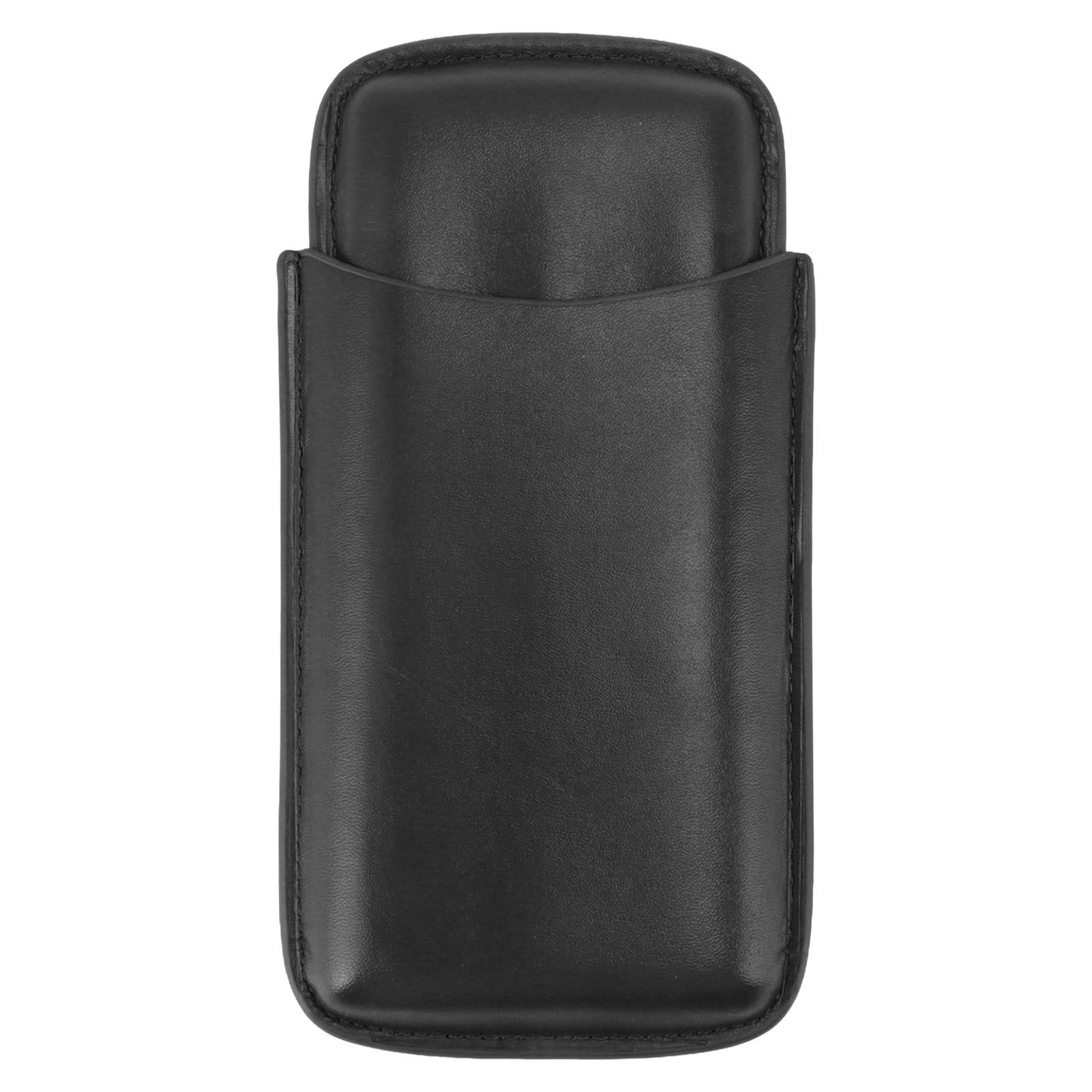Cigarette Case Leather 3pcs Capacity Portable Cigar Storage Box with Pocket for Outdoor Black - Image 2