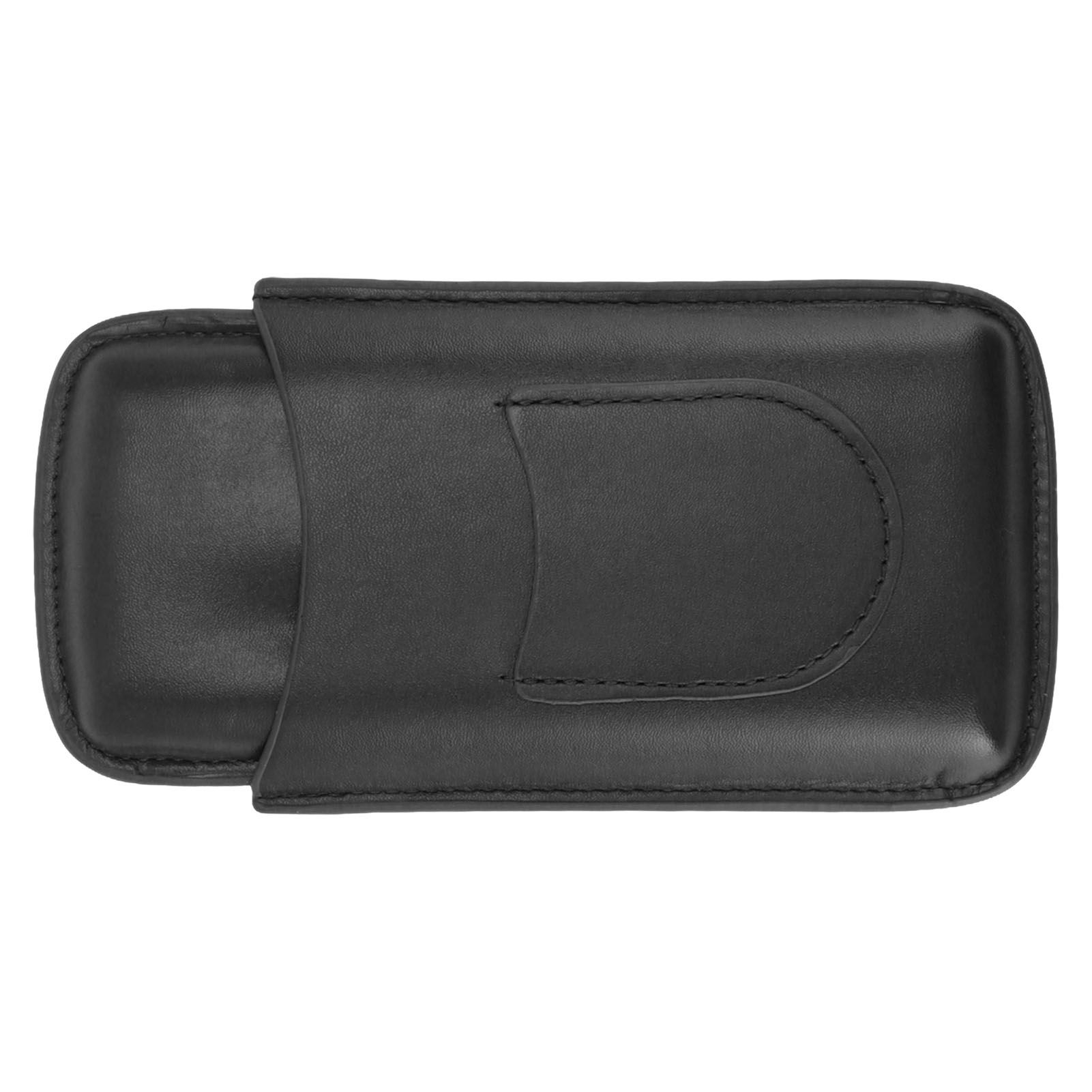 Cigarette Case Leather 3pcs Capacity Portable Cigar Storage Box with Pocket for Outdoor Black - Image 7