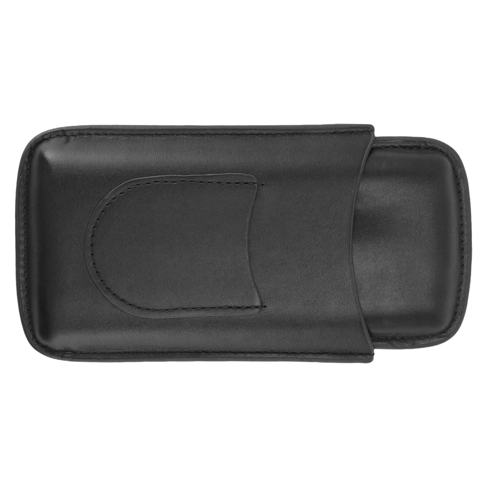 Cigarette Case Leather 3pcs Capacity Portable Cigar Storage Box with Pocket for Outdoor Black - Image 8