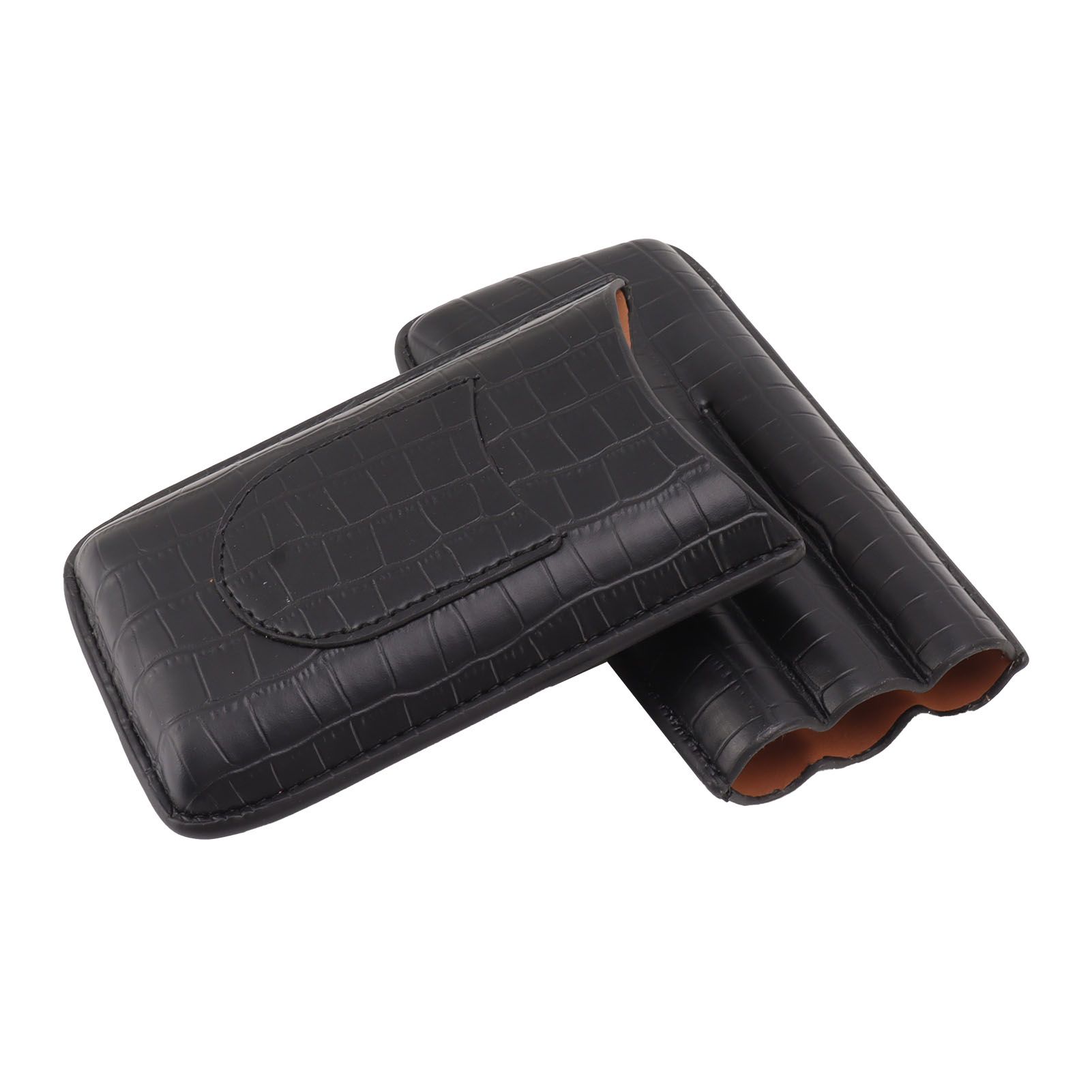 Cigar Holder Portable Tight Stitching Colorfast Lightweight 3 Finger Cigar Humidor Case for Travel Home - Image 2