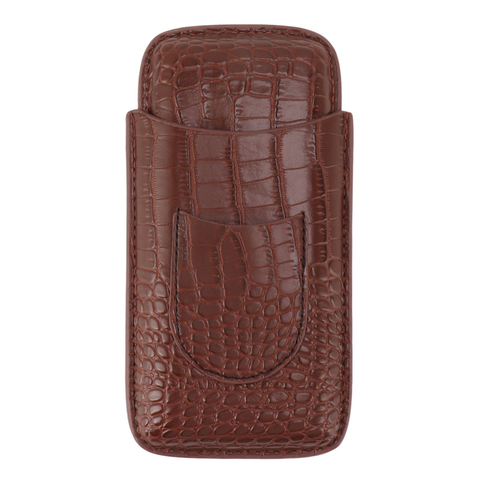 Cigar Holder Case Artificial Leather Portable Durable Elegant 3 Finger Cigar Box for Travel Outdoor Business 78 - Image 1