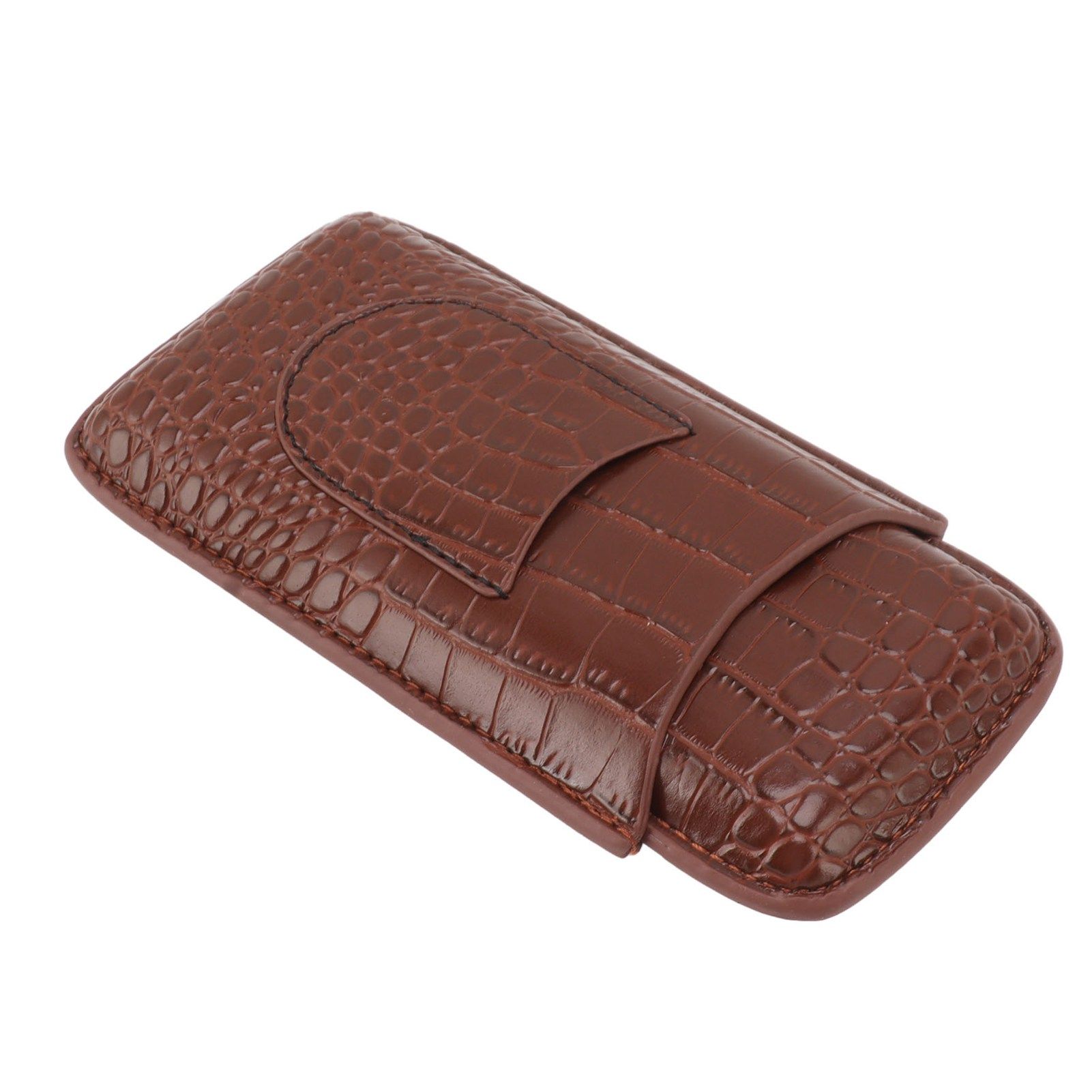 Cigar Holder Case Artificial Leather Portable Durable Elegant 3 Finger Cigar Box for Travel Outdoor Business 78 - Image 2
