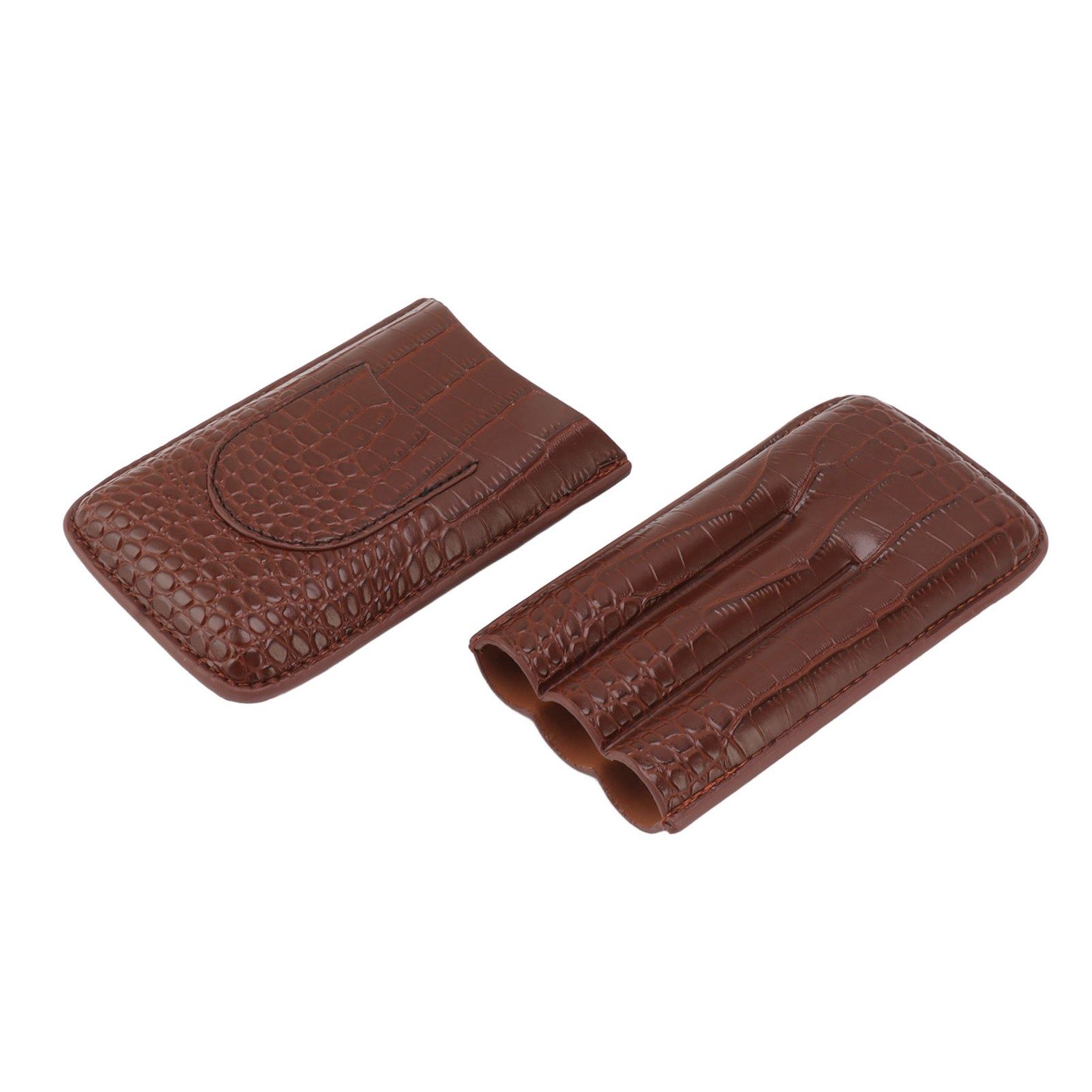 Cigar Holder Case Artificial Leather Portable Durable Elegant 3 Finger Cigar Box for Travel Outdoor Business 78 - Image 3
