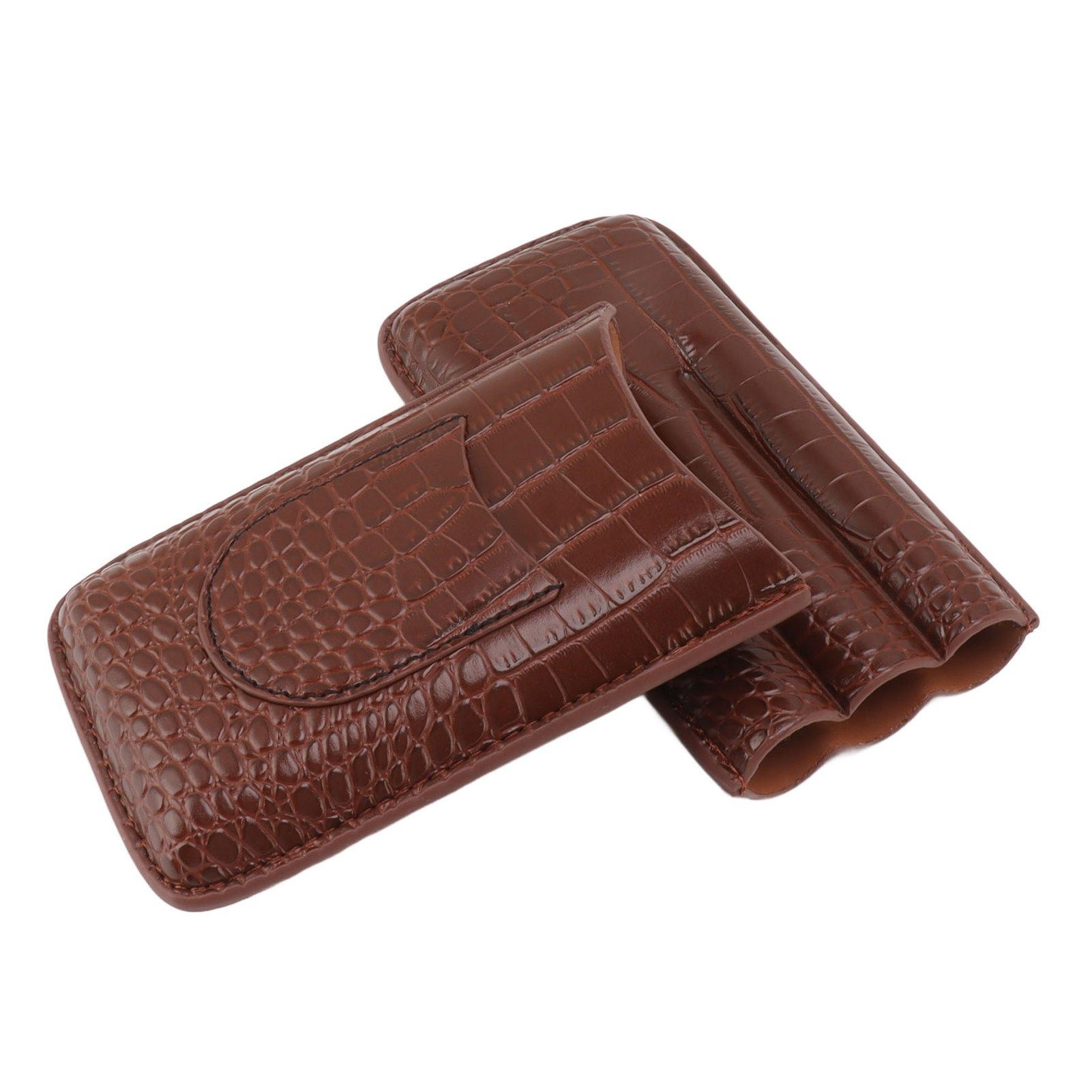 Cigar Holder Case Artificial Leather Portable Durable Elegant 3 Finger Cigar Box for Travel Outdoor Business 78 - Image 5
