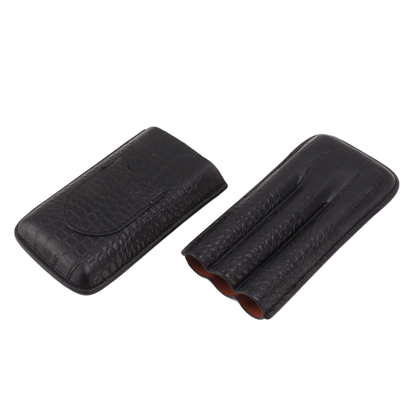 Portable Cigar Case 3 Holder Leather Humidor Box Cigar Moisturizing Protection Storage Bag - Image 3
