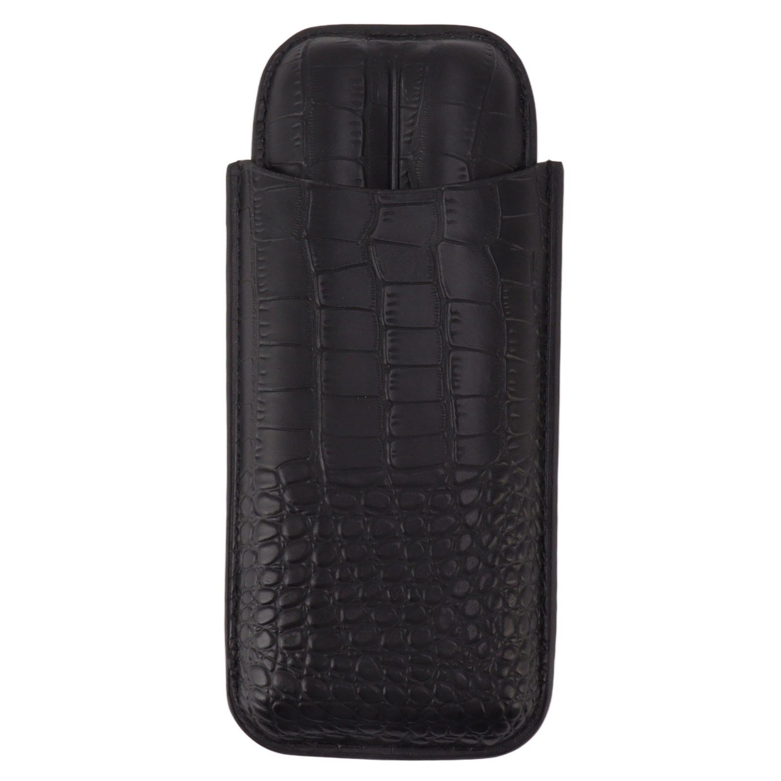Portable Cigar Bag 2 Holder Leather Humidor Box Storage Case for Protection and Moisturizing - Image 1