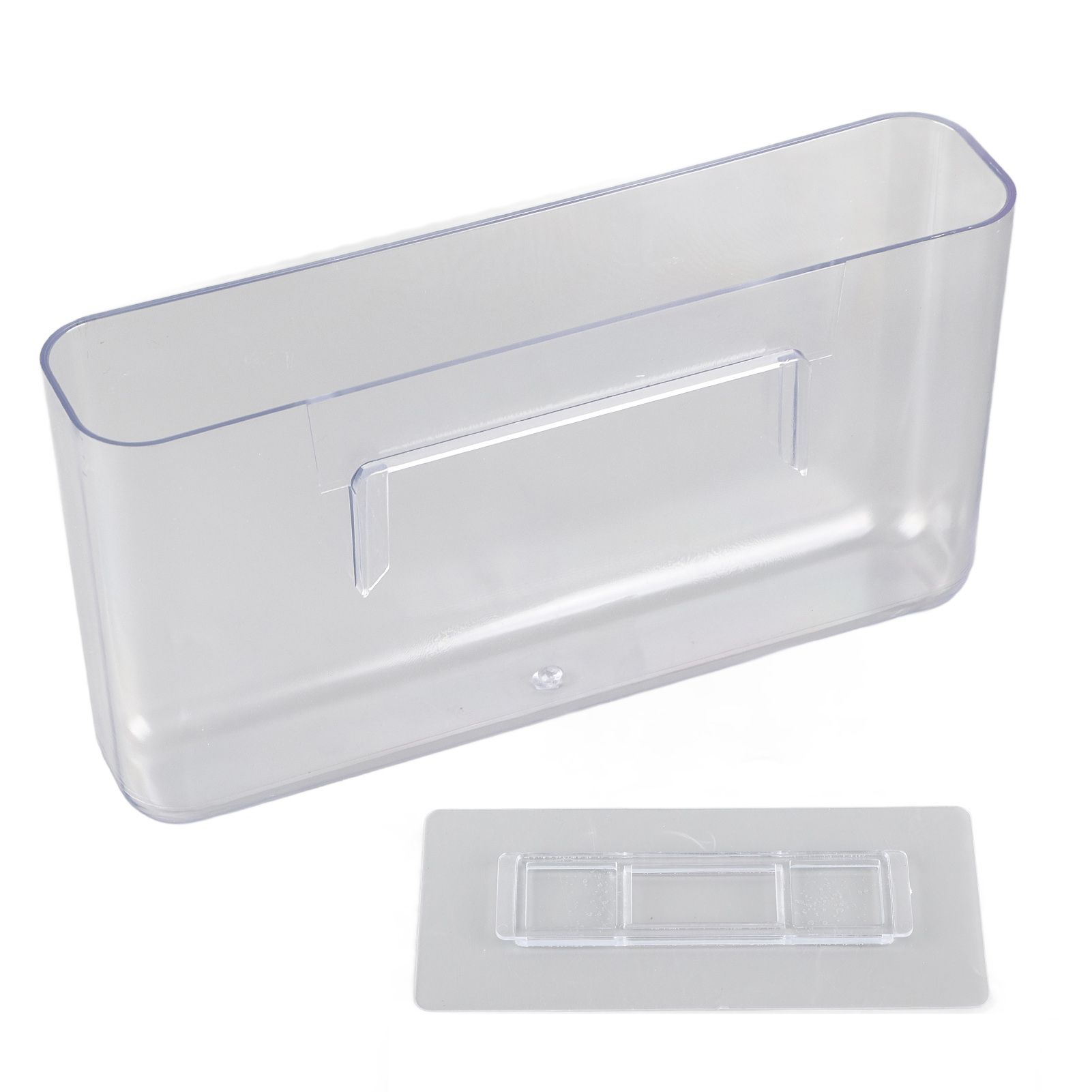 Adhesive Storage Bin Transparent Plastic Wall Mounted Floating Storage Holder Desk Organizer for Bedroom Bathroom L - Image 3