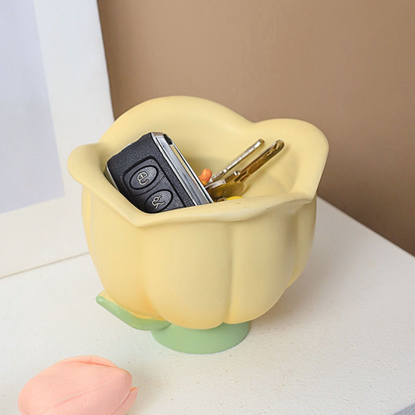 Flower Shape Storage Box Innovative Cute Resin Storage Decorative Ornament for Entryway Desk Dressing Table Convallaria Majalis - Image 5