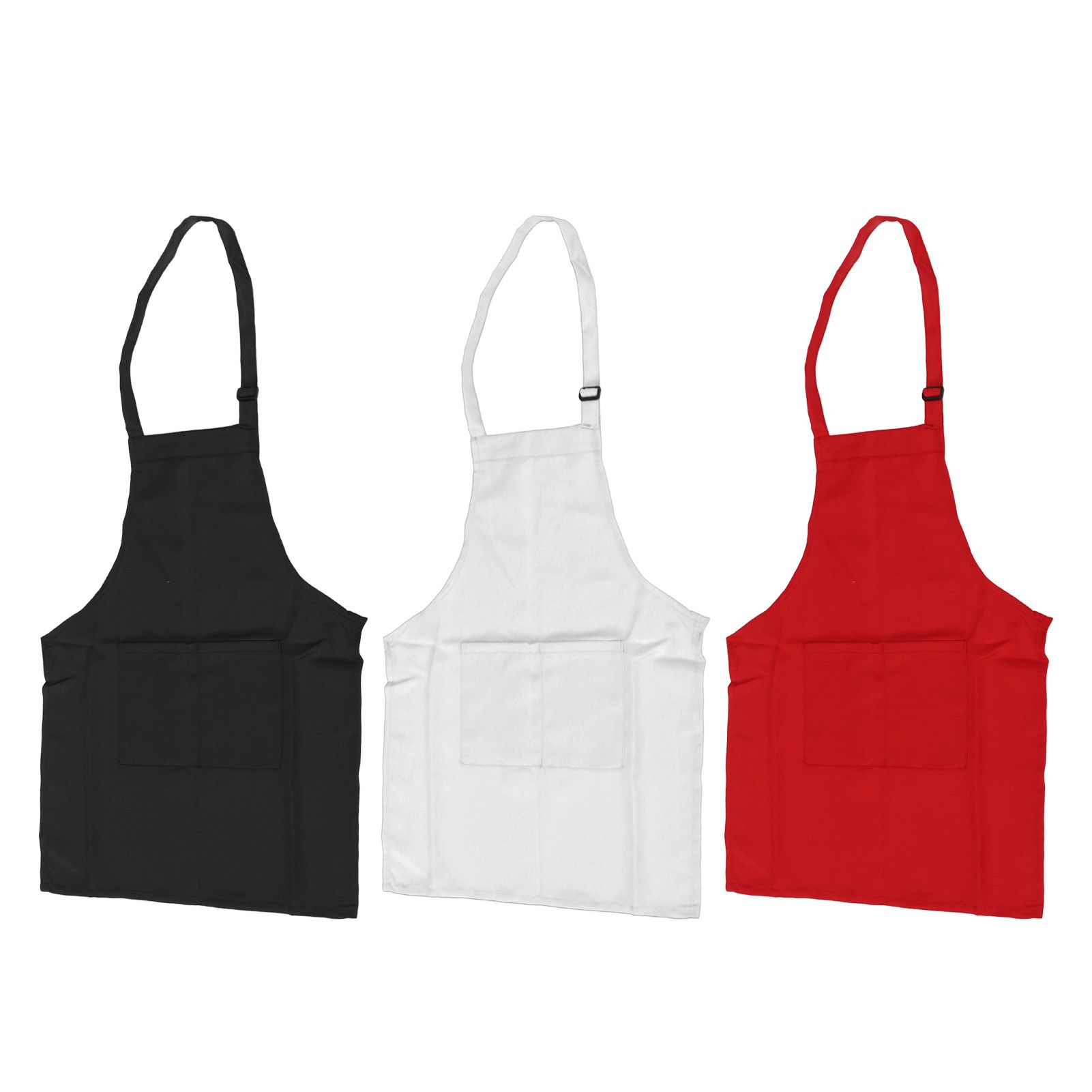 3Pcs Children Aprons Baking DIY Kids Aprons with Pockets for Boys Girls Aged 3‑6 White Red Black M Size 56cm Length - Image 6