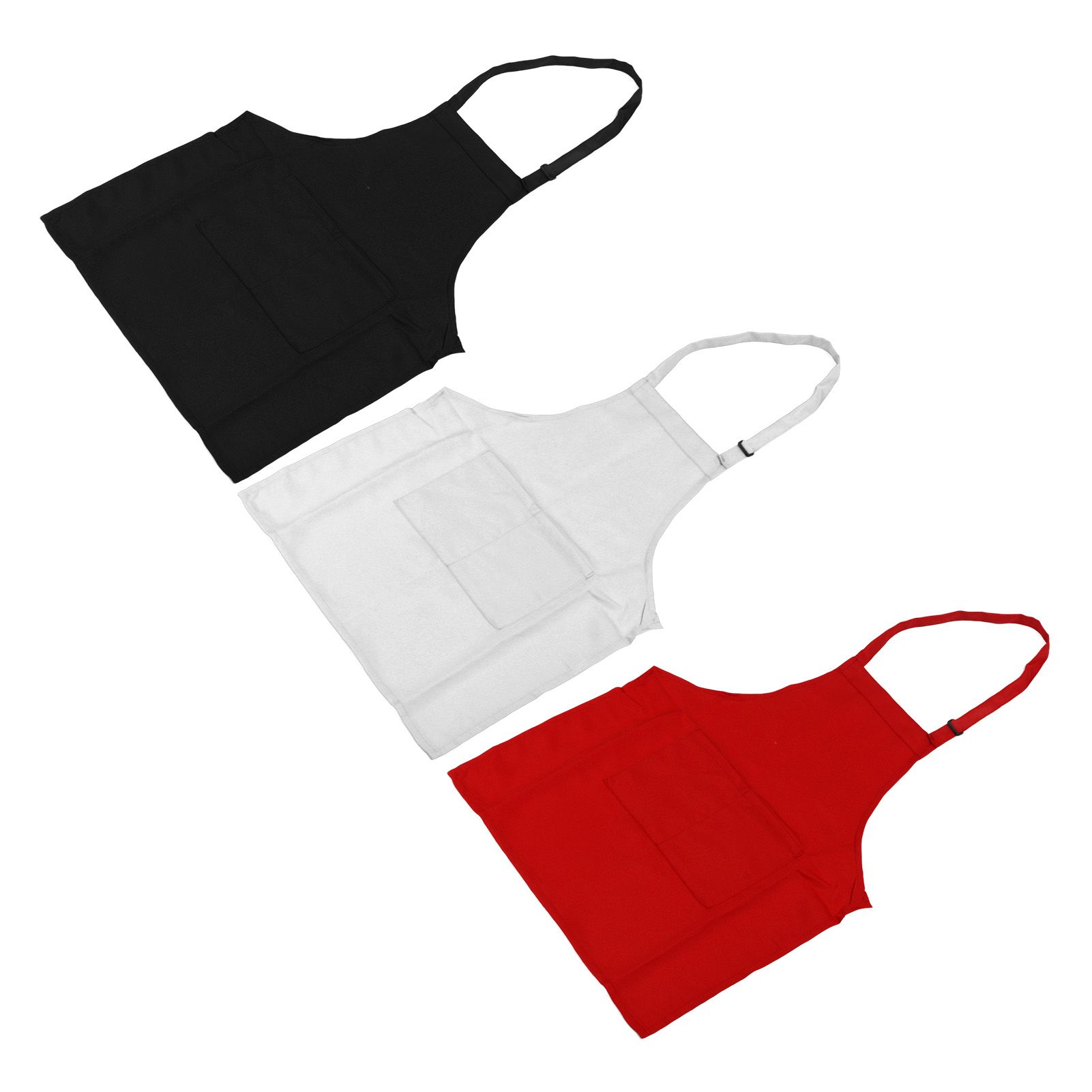 3Pcs Children Aprons Baking DIY Kids Aprons with Pockets for Boys Girls Aged 3‑6 White Red Black M Size 56cm Length - Image 8