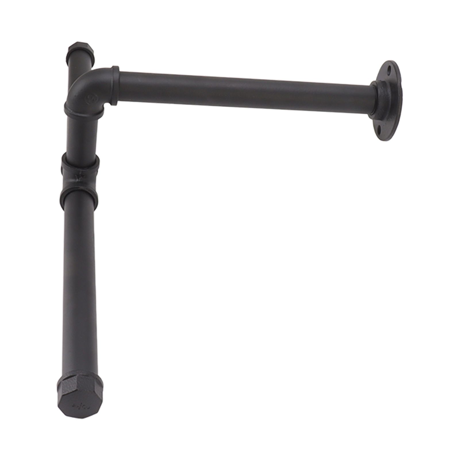 Wall Mount Clothes Rack Floating Iron Pipe Coat Hat Rack Multifunctional Clothing Hanger Black - Image 7
