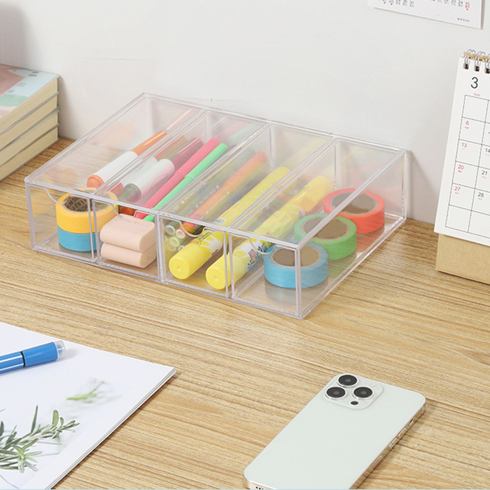 Glasses Storage Box 4 Layers Stackable Transparent Sunglasses Display Organizer for Office Bedroom - Image 5