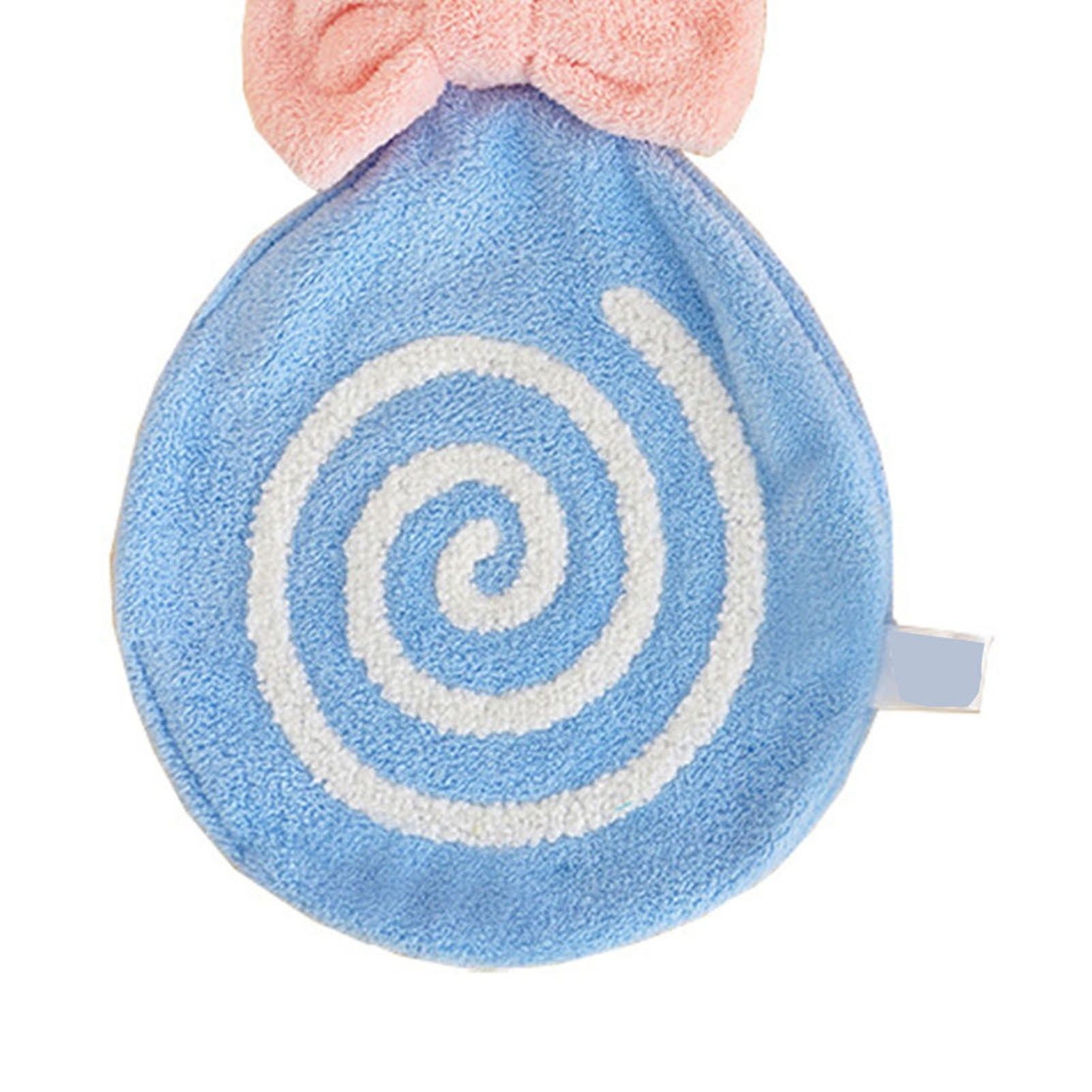 Cute Kids Hand Towel Thickened Soft Coral Velvet Absorbent Hand Towel with Hanging Loop for Bathroom Kitchen Blue - Image 7