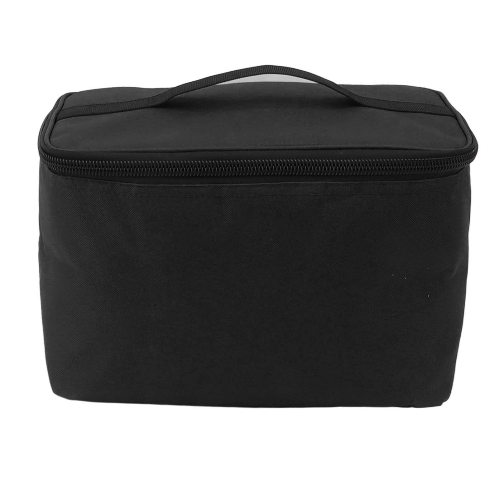 Insulated Grocery Bag Reusable Portable Shopping Collapsible Cooler Food Transport Carrier Oxford Cloth 10L Black - Image 2