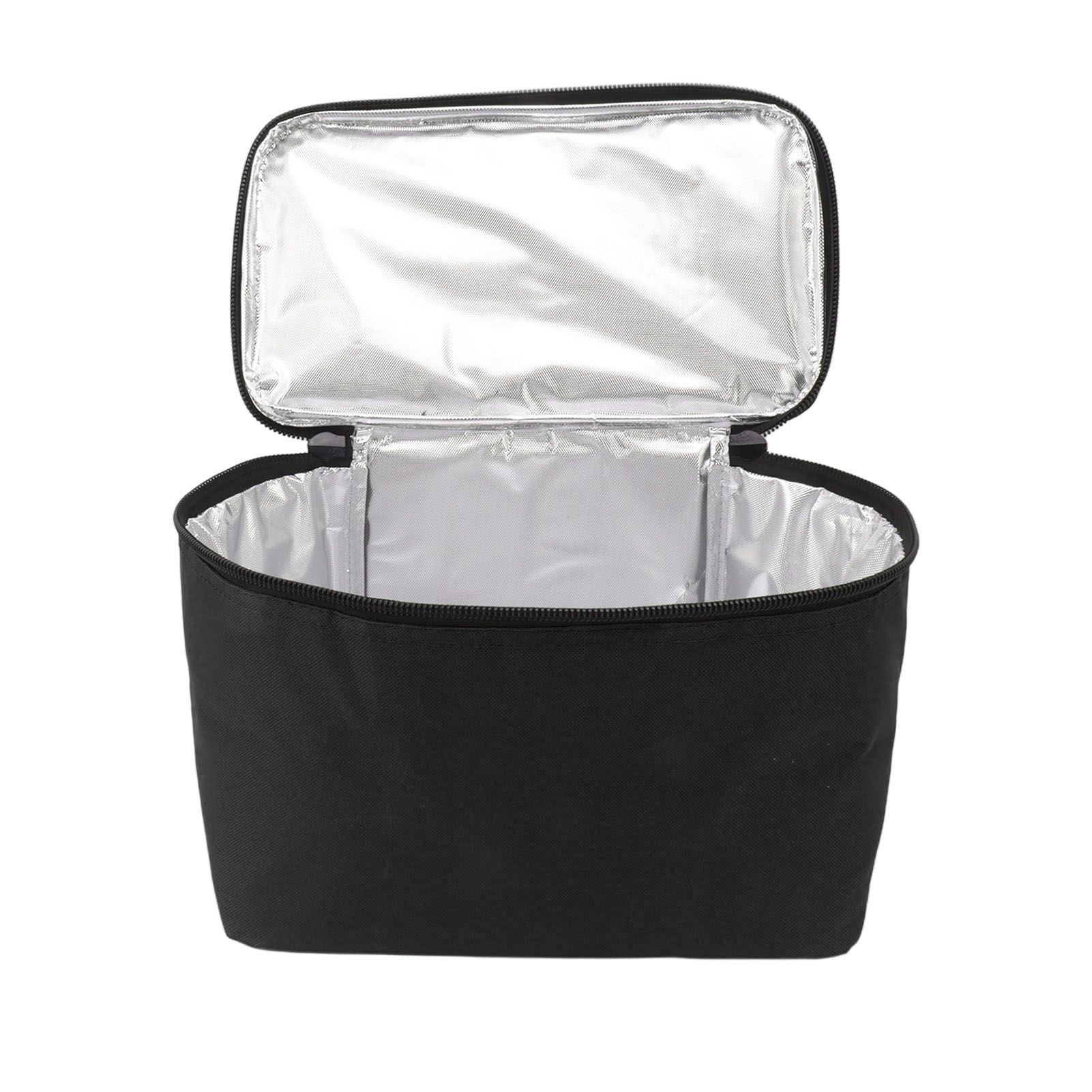 Insulated Grocery Bag Reusable Portable Shopping Collapsible Cooler Food Transport Carrier Oxford Cloth 10L Black - Image 4