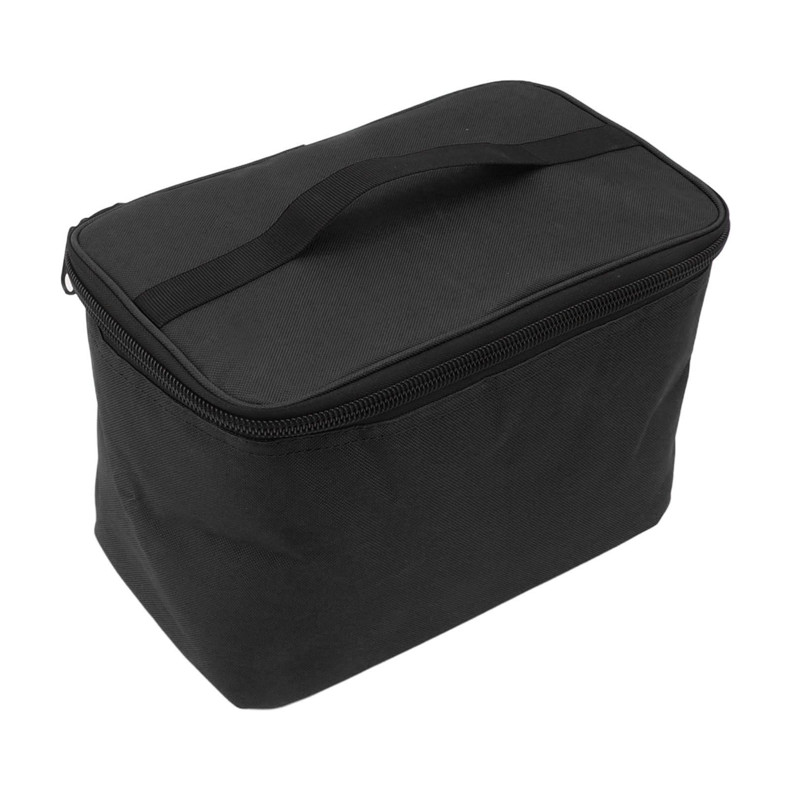 Insulated Grocery Bag Reusable Portable Shopping Collapsible Cooler Food Transport Carrier Oxford Cloth 10L Black - Image 6