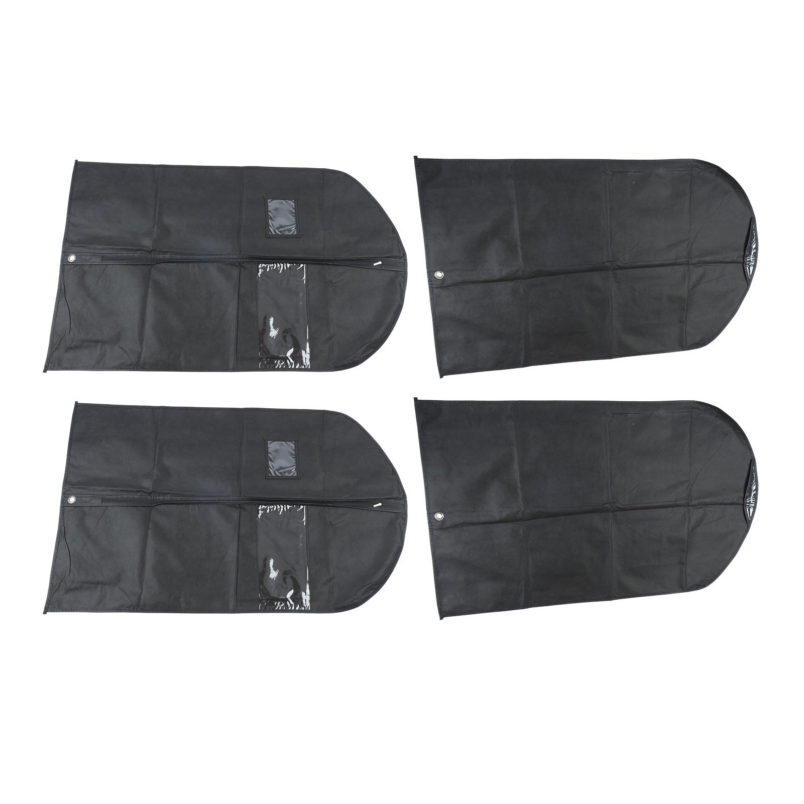 4pcs Garment Bags Waterproof Dustproof Thickened Suit Bag with Transparent Window for Storage Travel Black 100x60cm/39.4x23.6in - Image 2