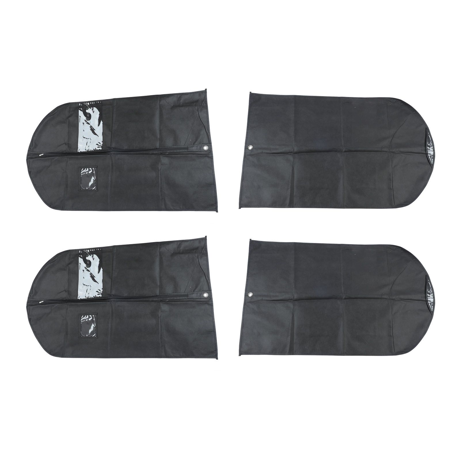 4pcs Garment Bags Waterproof Dustproof Thickened Suit Bag with Transparent Window for Storage Travel Black 100x60cm/39.4x23.6in - Image 3