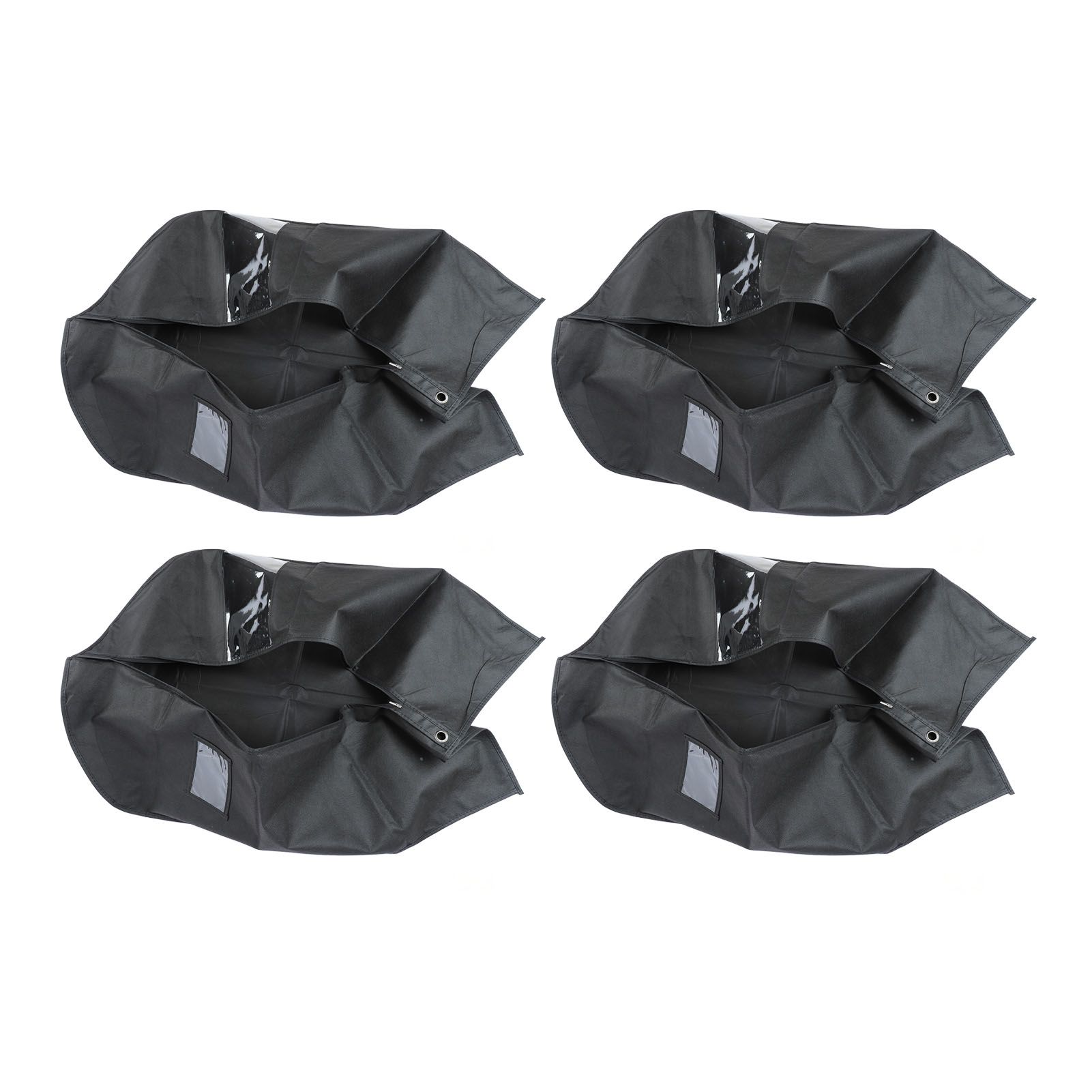 4pcs Garment Bags Waterproof Dustproof Thickened Suit Bag with Transparent Window for Storage Travel Black 100x60cm/39.4x23.6in - Image 4