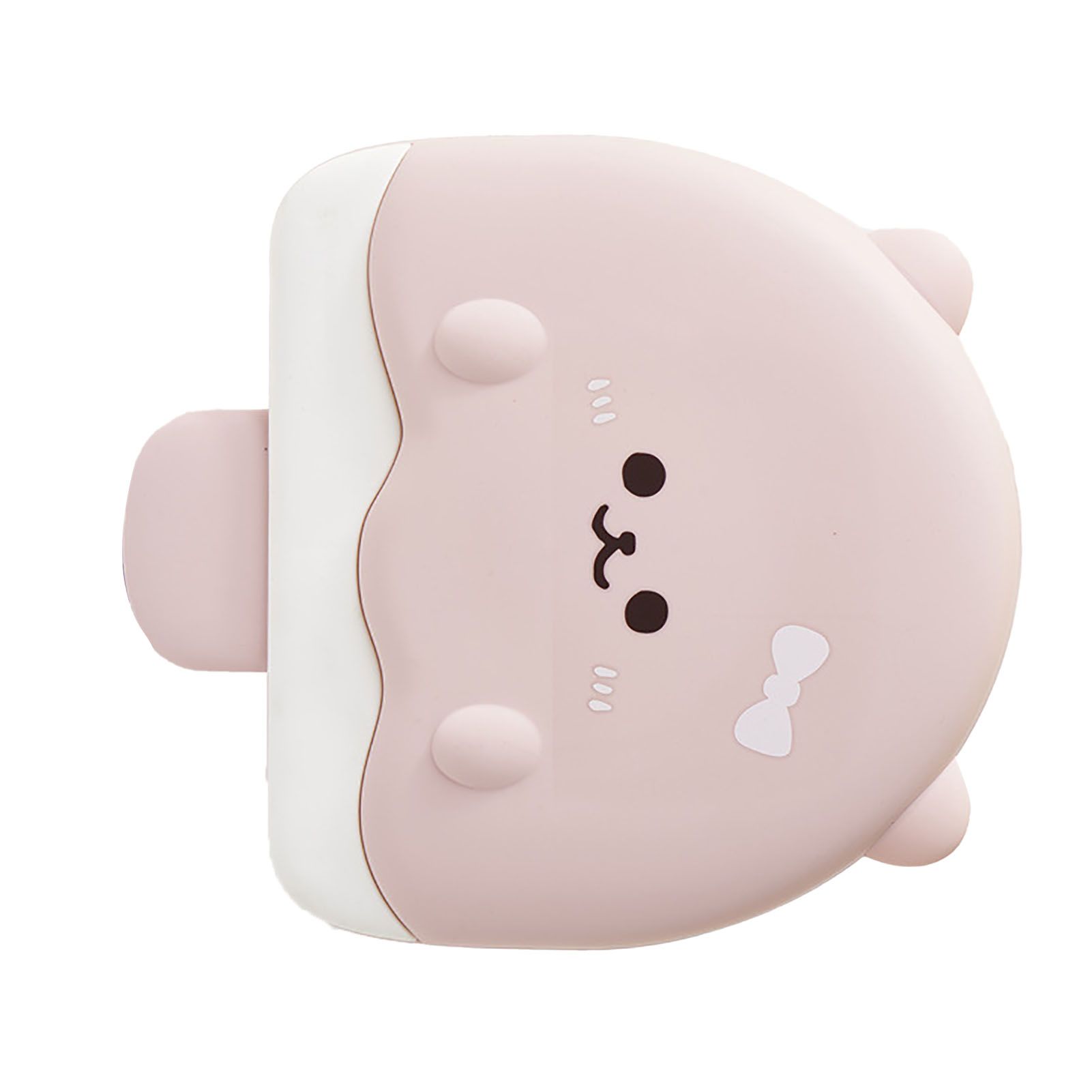 5 Compartment Candy Tray with Lid Cartoon Cute Snack Serving Tray Fruit Tray for Outdoor Picnic Pink Bear - Image 4