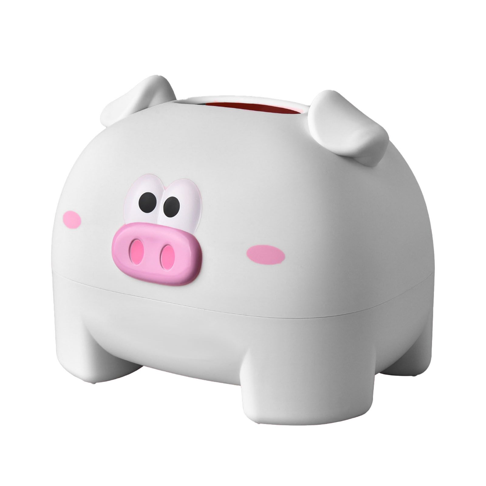 Cute Tissue Storage Box Pig Shaped Decorative Towel Napkin Container Case For Tabletop White - Image 1