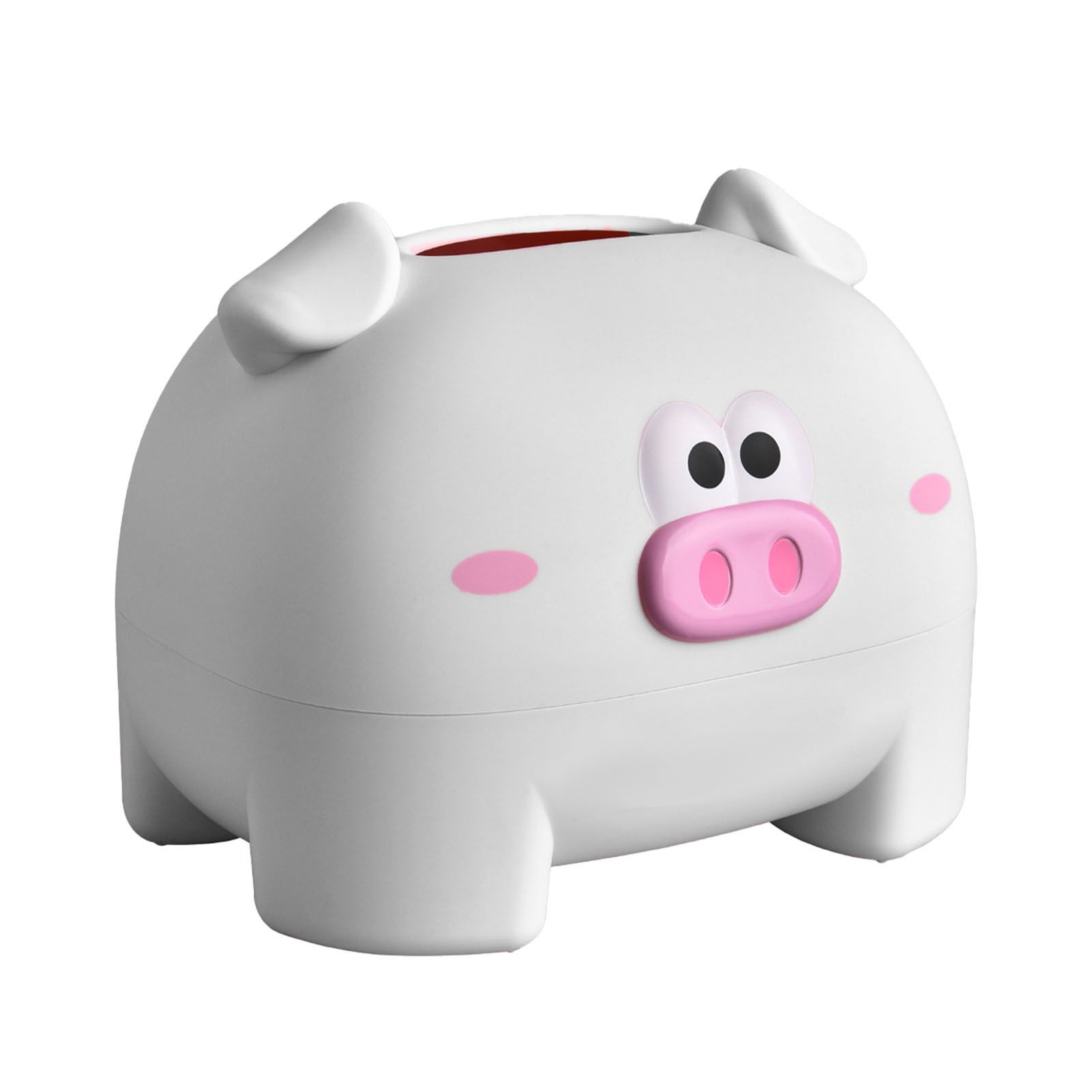 Cute Tissue Storage Box Pig Shaped Decorative Towel Napkin Container Case For Tabletop White - Image 3