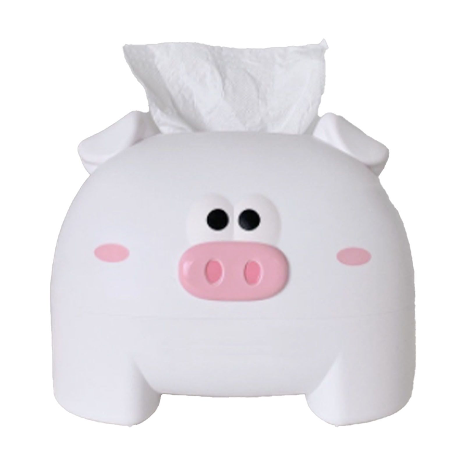 Cute Tissue Storage Box Pig Shaped Decorative Towel Napkin Container Case For Tabletop White - Image 4