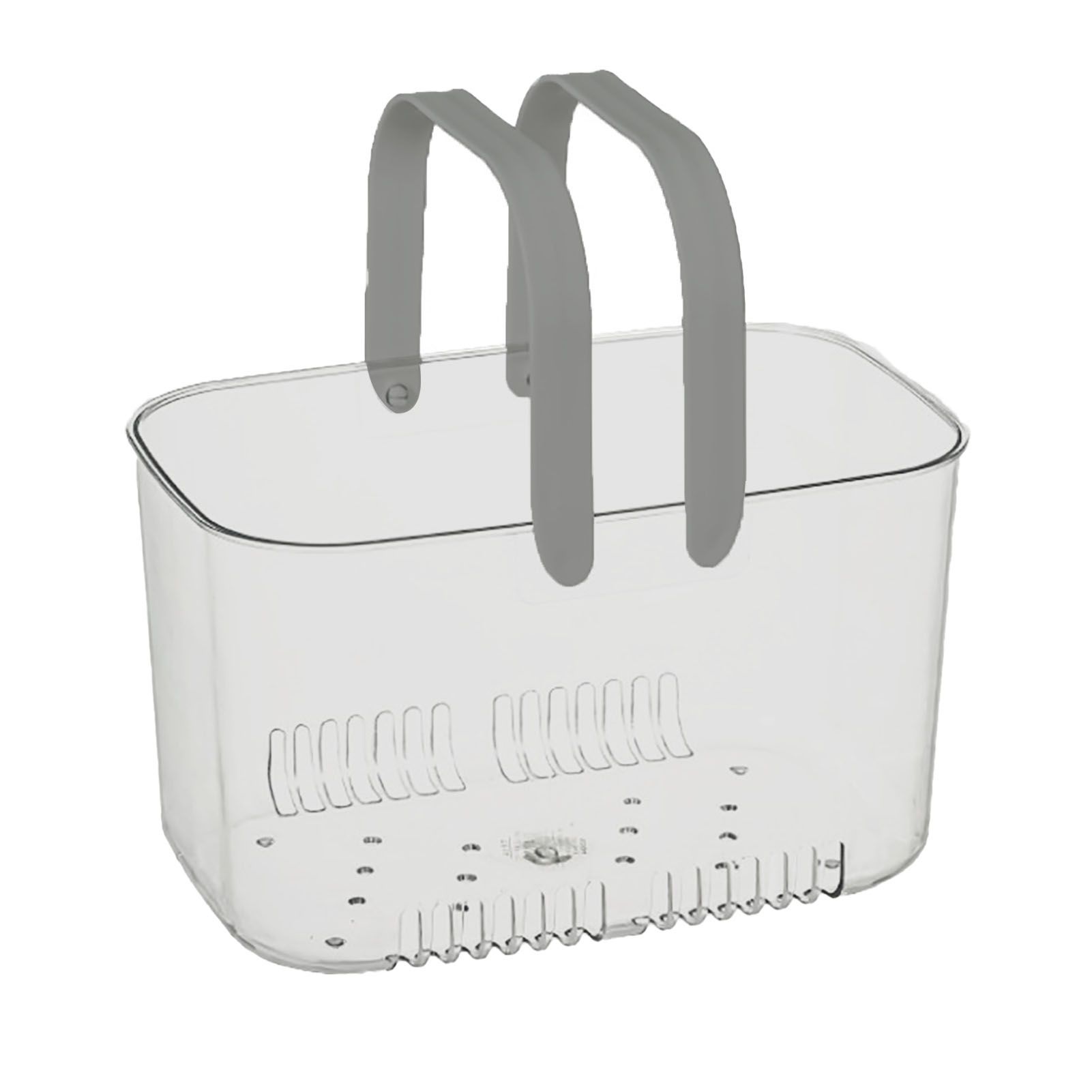 Clear Hand Basket Comfortable Handle Ventilation Holes Easy Access Versatile Fruit Storage Basket for Camping Grey - Image 1