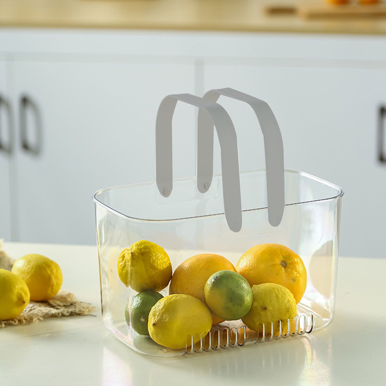 Clear Hand Basket Comfortable Handle Ventilation Holes Easy Access Versatile Fruit Storage Basket for Camping Grey - Image 5