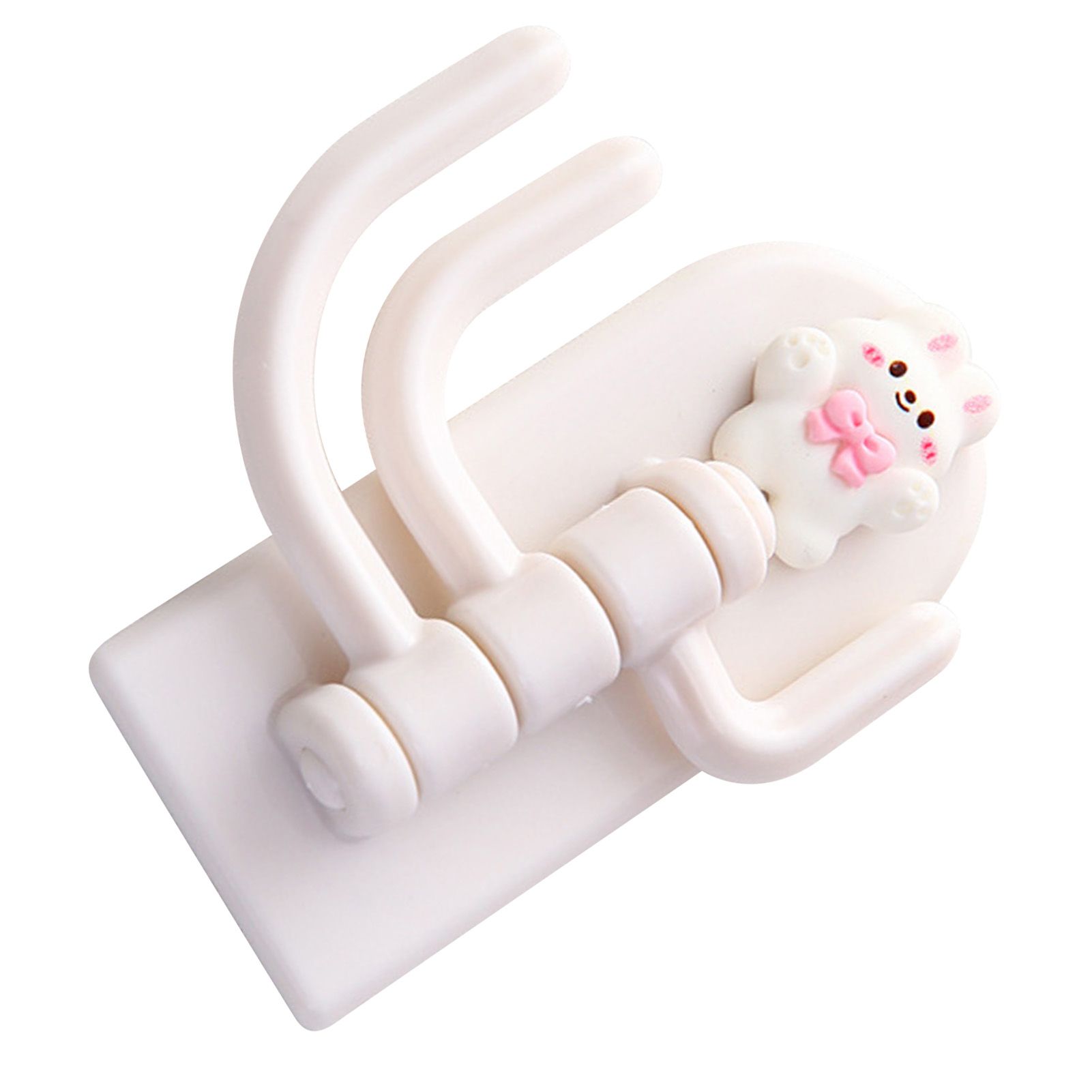 Self Adhesive Hanger Punch Free Rotating 3 Hooks Cute Animal Wall Door Holder for Keys Bowknot Rabbit - Image 4