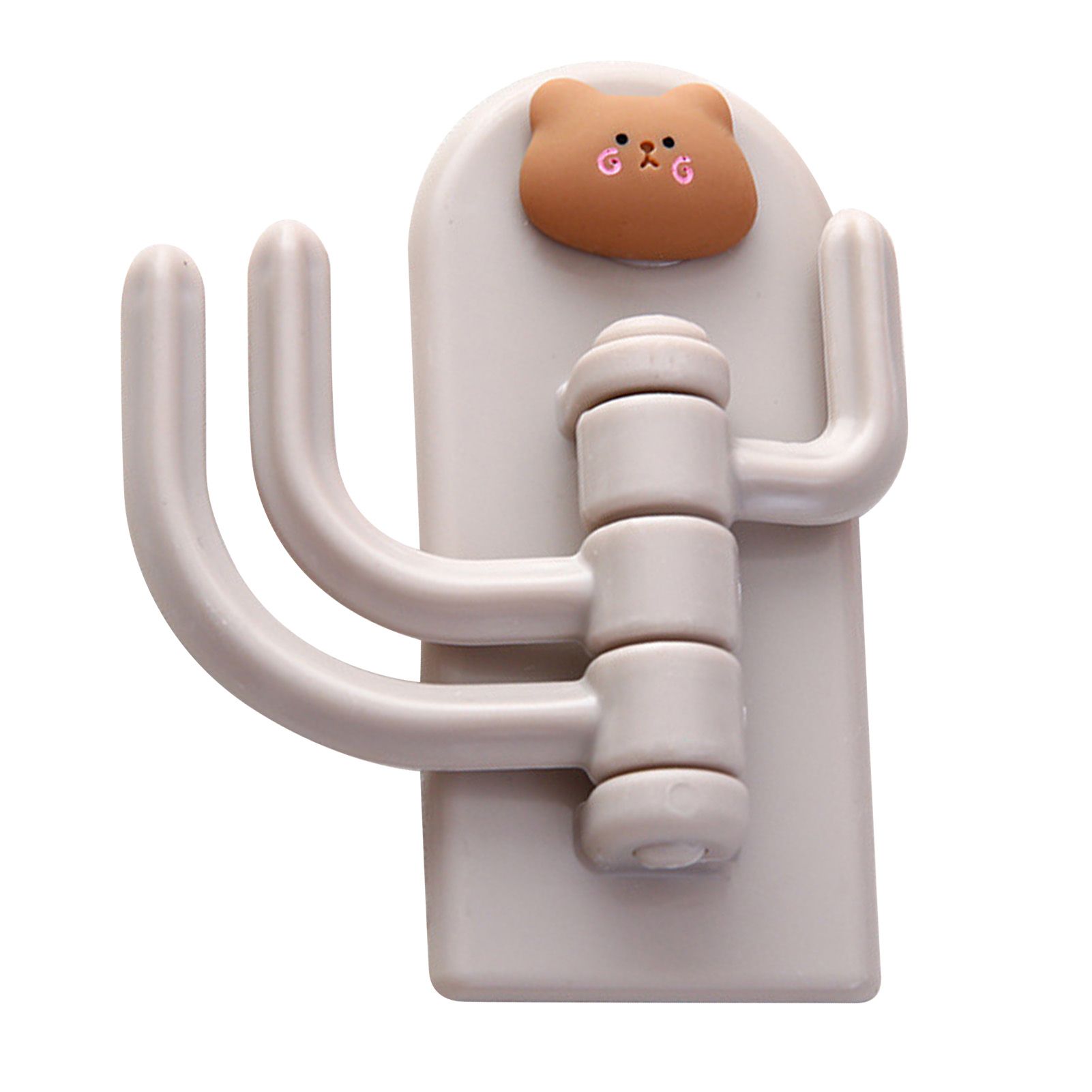 Self Adhesive Hanger Punch Free Rotating 3 Hooks Cute Animal Wall Door Holder for Keys Bear - Image 4
