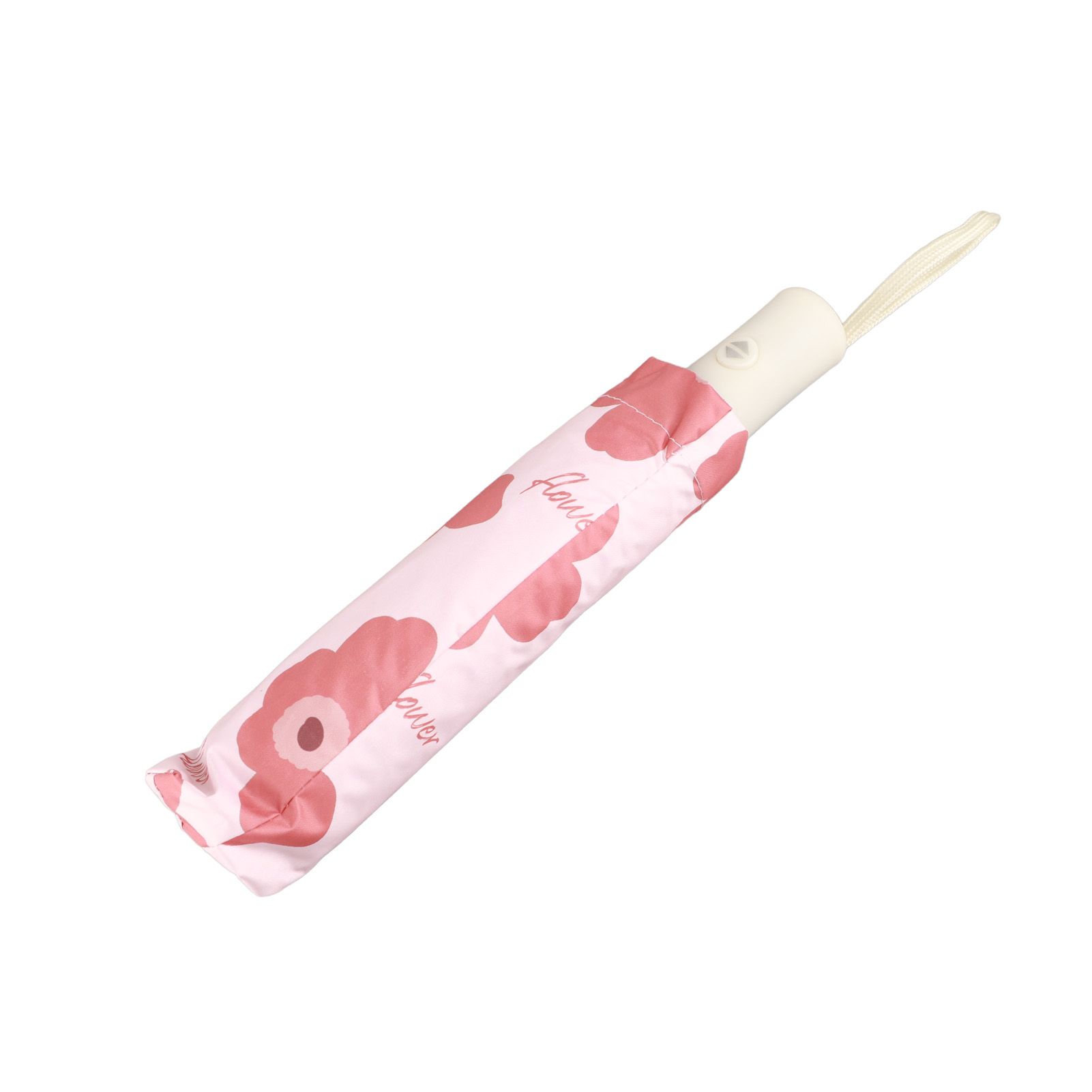 Flower Pattern Folding Umbrella UV Protection Foldable Rain Shine Dual Use Sun Umbrella for Travelling Red - Image 8