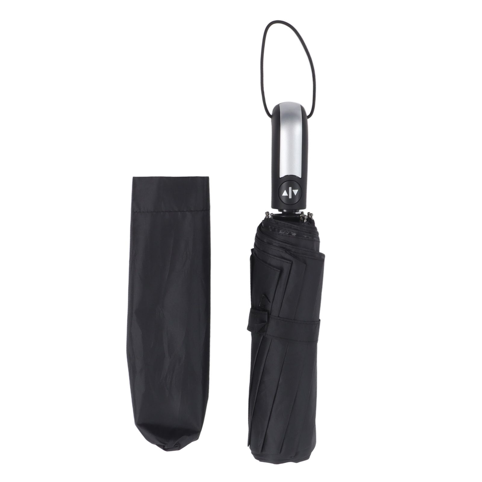 Automatic Umbrella Windproof Comfortable Grip Portable Folding Umbrella for Rain and Sun Black - Image 1