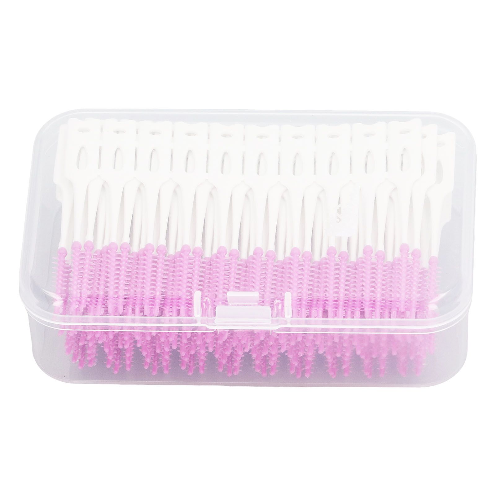 200Pcs Interdental Brush Disposable Soft Silicone Dental Cleaning Floss Toothpicks for Oral Care Purple - Image 1