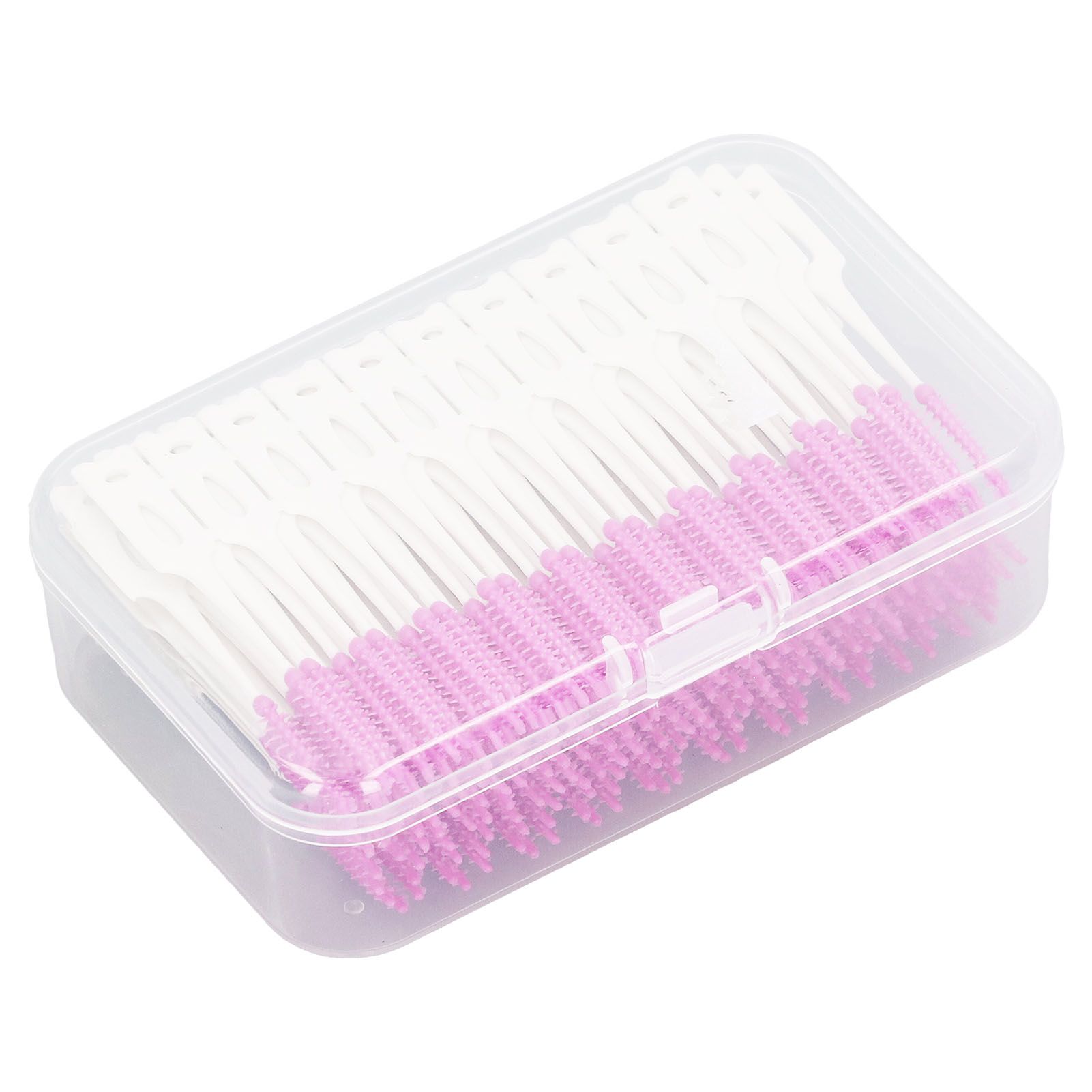 200Pcs Interdental Brush Disposable Soft Silicone Dental Cleaning Floss Toothpicks for Oral Care Purple - Image 2