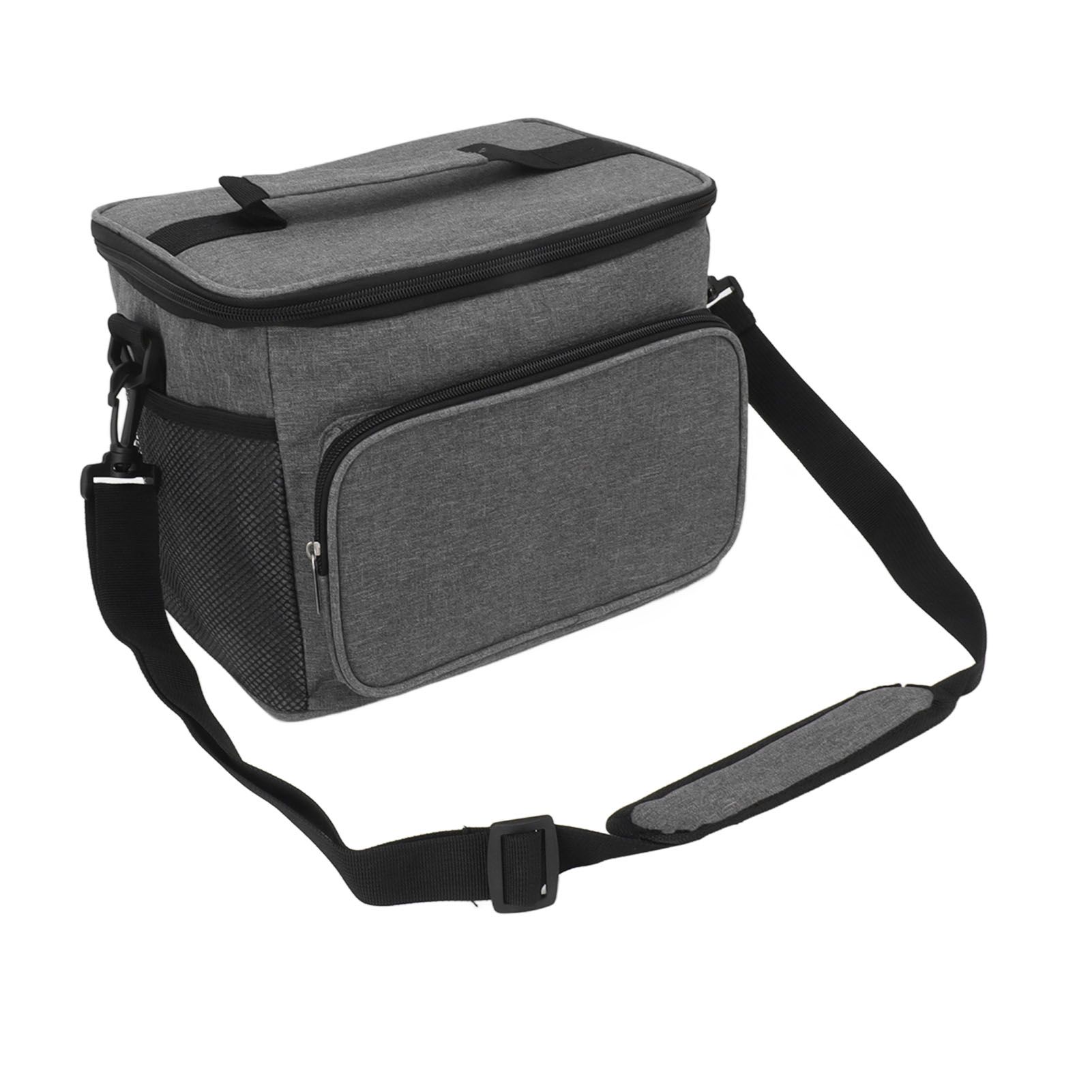 Lunch Bag 10L Collapsible Adjustable Strap Leakproof Portable Handle Insulated Lunch Bag for Camping Travel Beach Grey - Image 4