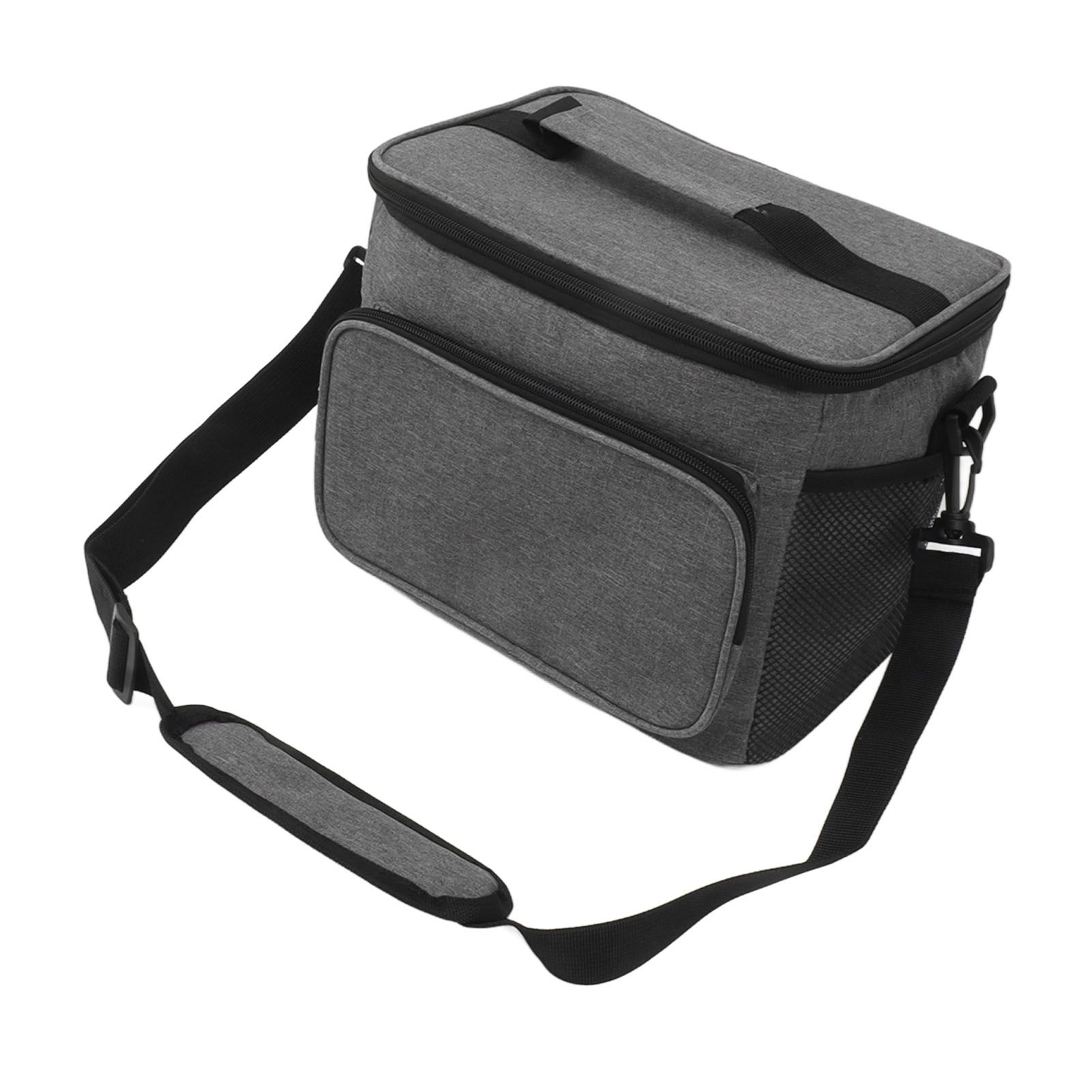 Lunch Bag 10L Collapsible Adjustable Strap Leakproof Portable Handle Insulated Lunch Bag for Camping Travel Beach Grey - Image 5