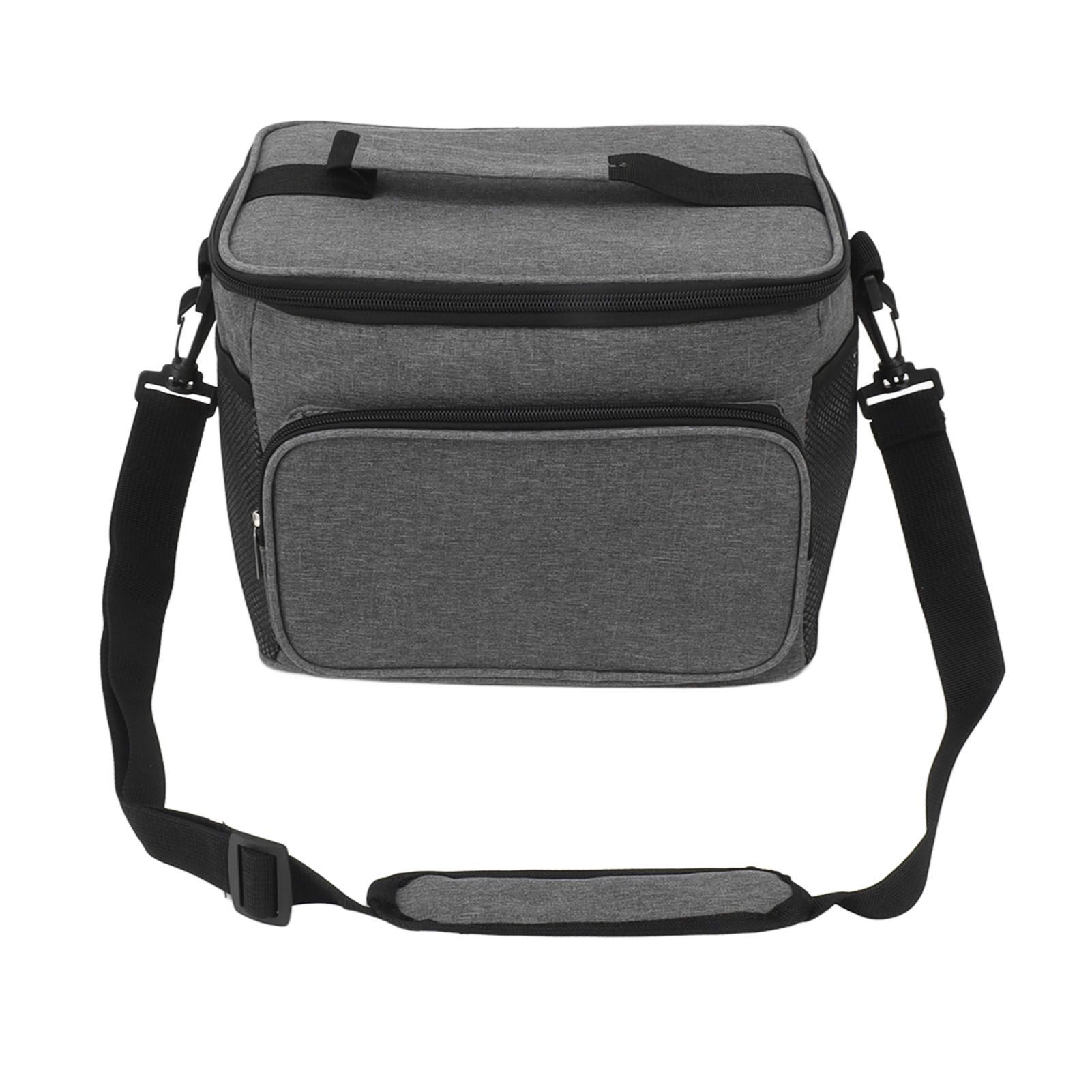 Lunch Bag 10L Collapsible Adjustable Strap Leakproof Portable Handle Insulated Lunch Bag for Camping Travel Beach Grey - Image 6