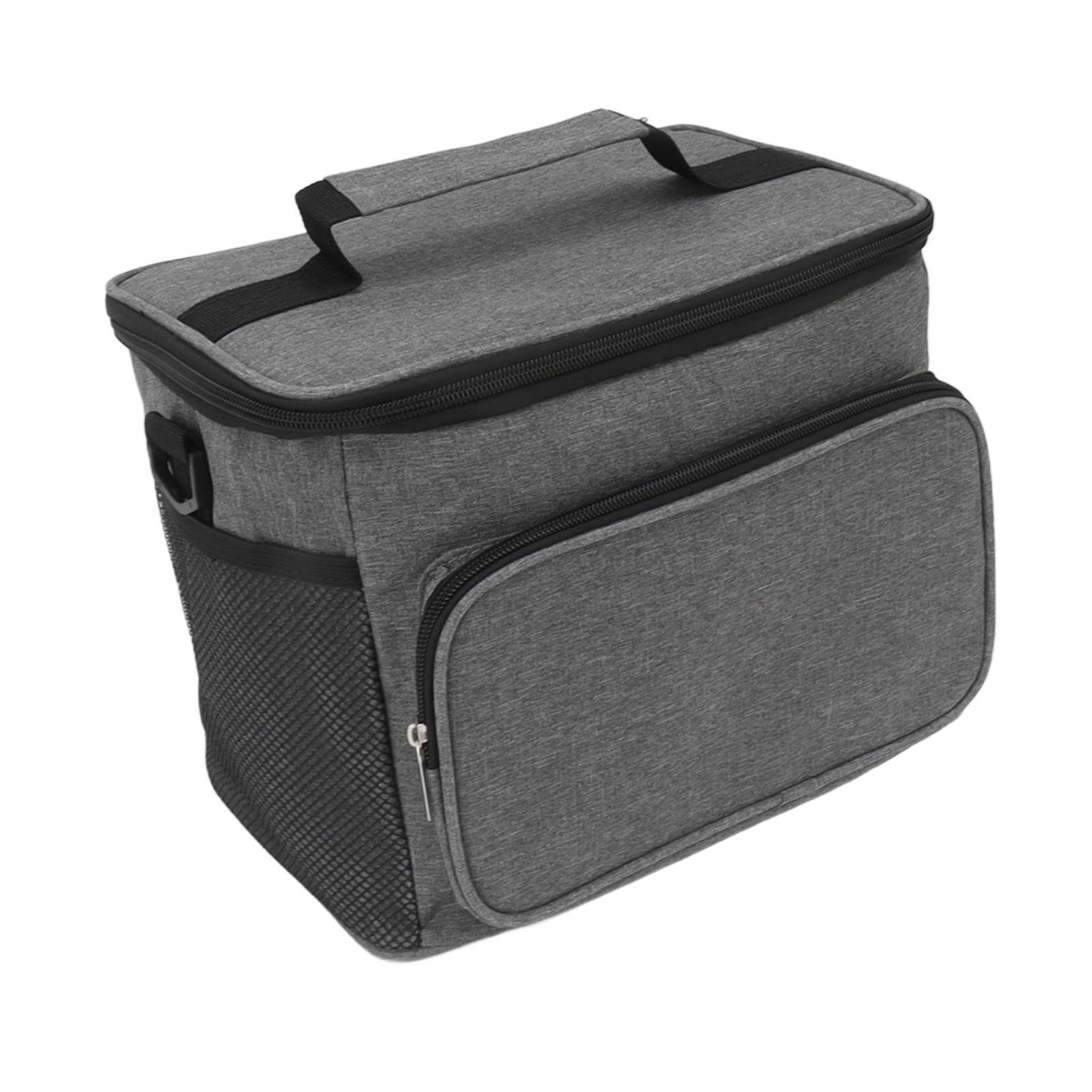 Lunch Bag 10L Collapsible Adjustable Strap Leakproof Portable Handle Insulated Lunch Bag for Camping Travel Beach Grey - Image 7