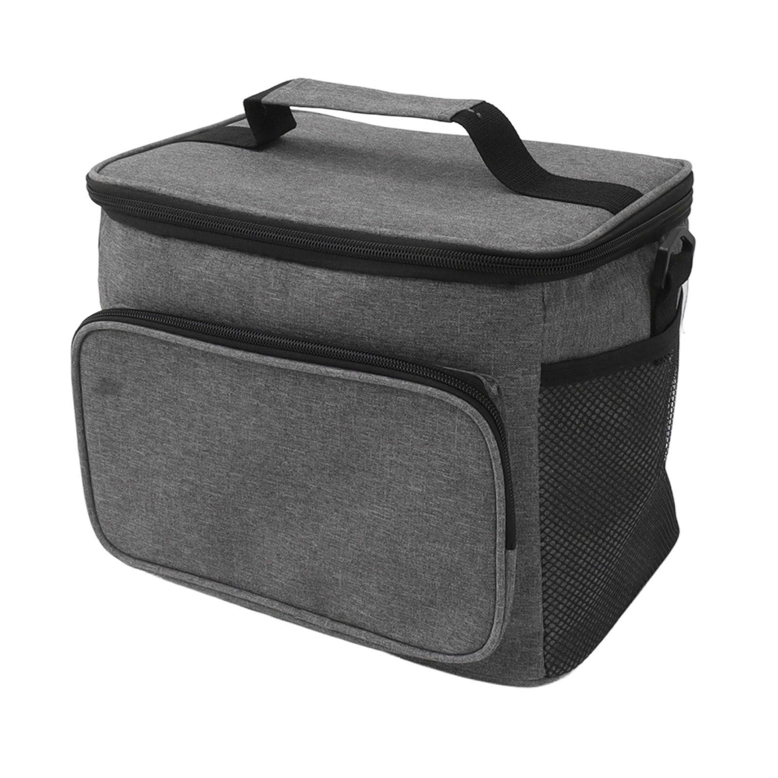 Lunch Bag 10L Collapsible Adjustable Strap Leakproof Portable Handle Insulated Lunch Bag for Camping Travel Beach Grey - Image 8