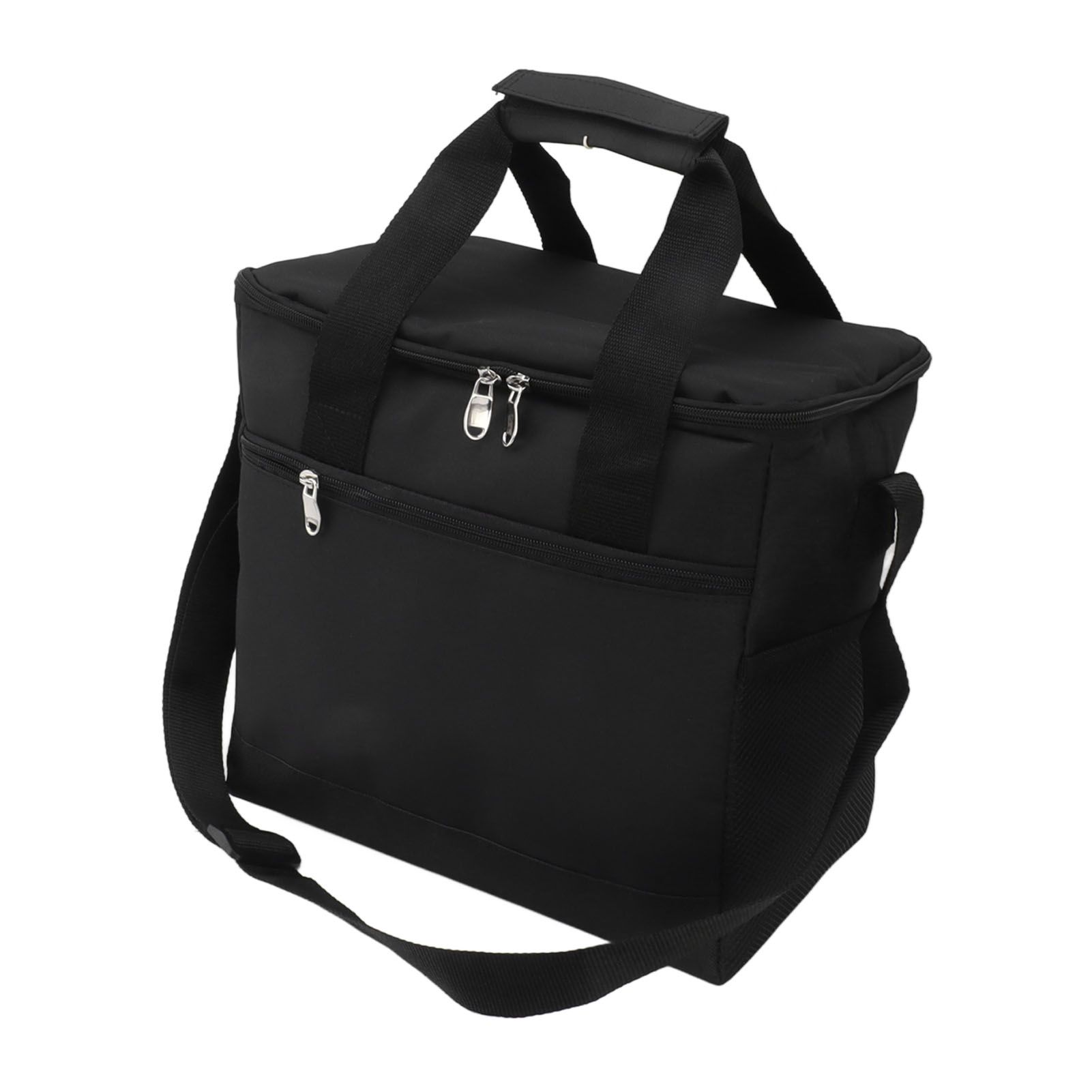 Collapsible Cooler Bag 15L Large Capcity Insulated Leakproof Heat Preservation Food Bag for Beach Picnics Camping Barbecues Black - Image 3