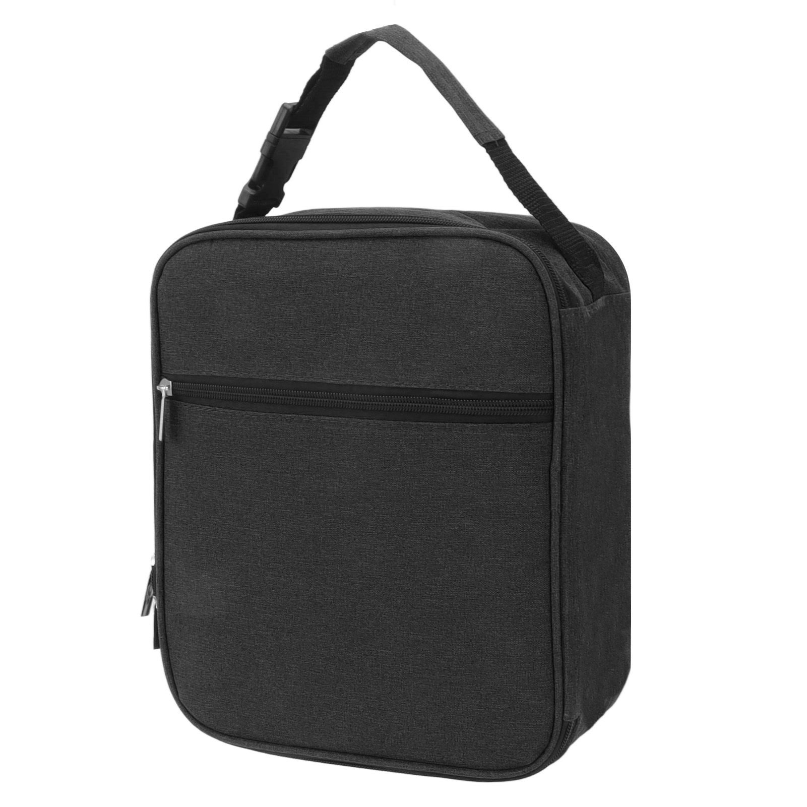 Insulated Lunch Bag 6L Oxford Fabric Leakproof Lining Portable Handle Zippered Lunch Bag for Outdoor Camping Beach Black - Image 1