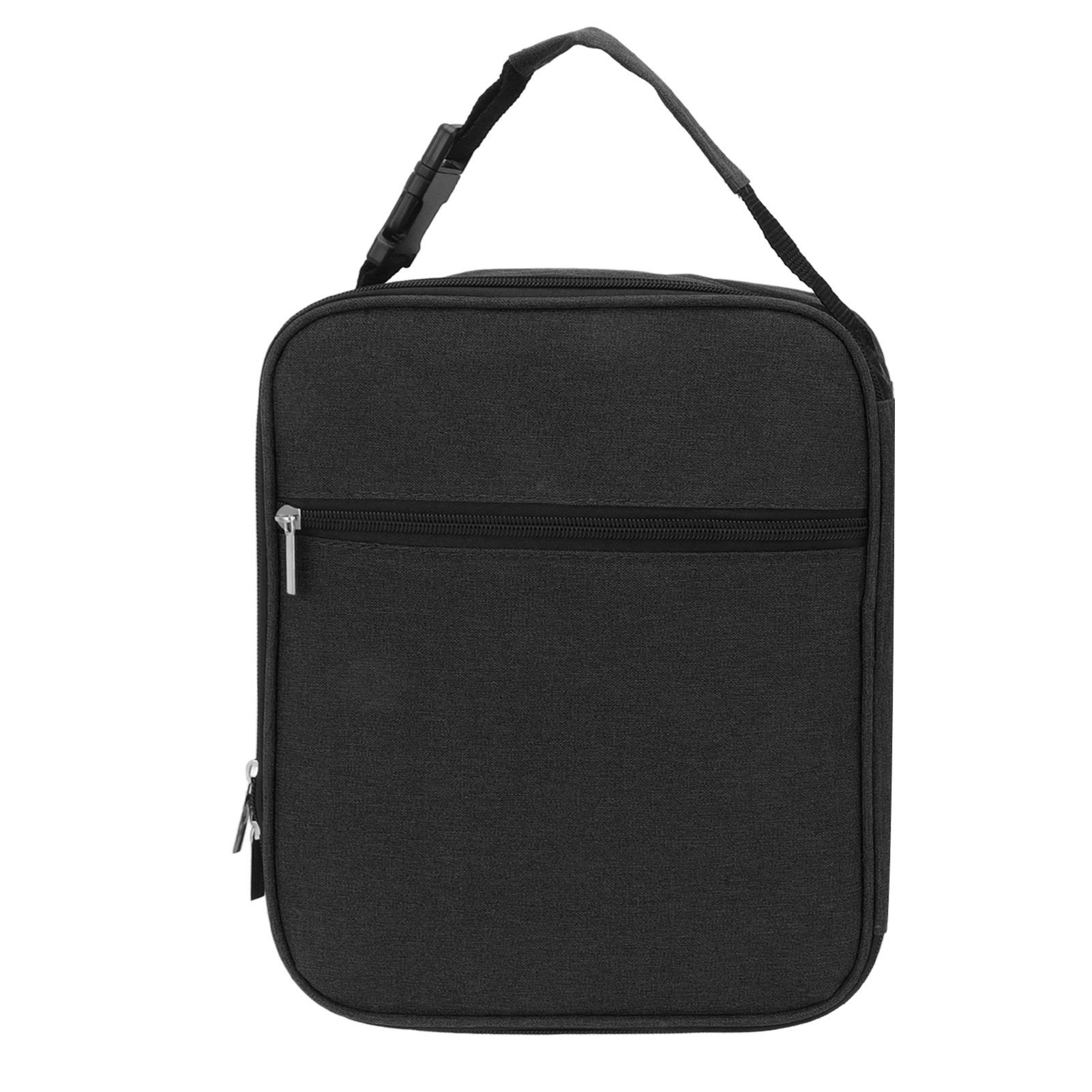 Insulated Lunch Bag 6L Oxford Fabric Leakproof Lining Portable Handle Zippered Lunch Bag for Outdoor Camping Beach Black - Image 2
