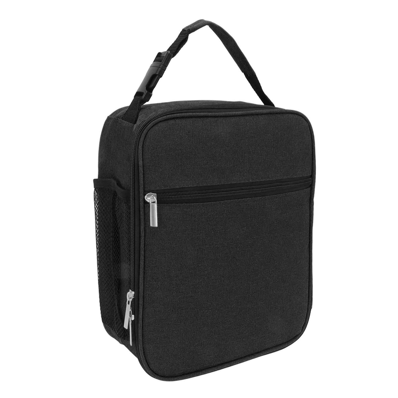 Insulated Lunch Bag 6L Oxford Fabric Leakproof Lining Portable Handle Zippered Lunch Bag for Outdoor Camping Beach Black - Image 3
