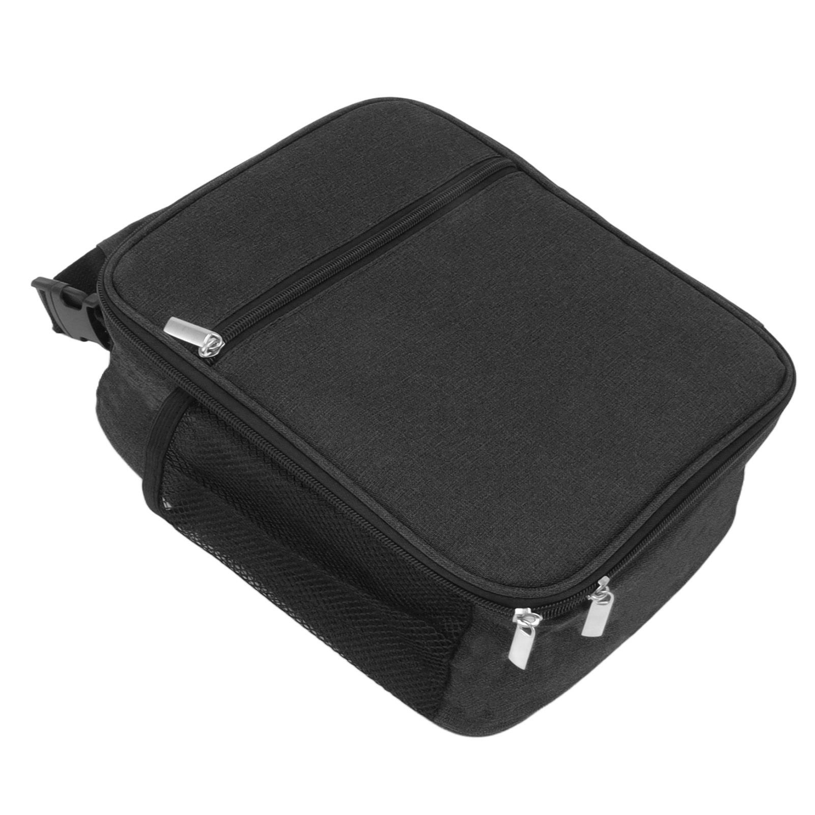 Insulated Lunch Bag 6L Oxford Fabric Leakproof Lining Portable Handle Zippered Lunch Bag for Outdoor Camping Beach Black - Image 4