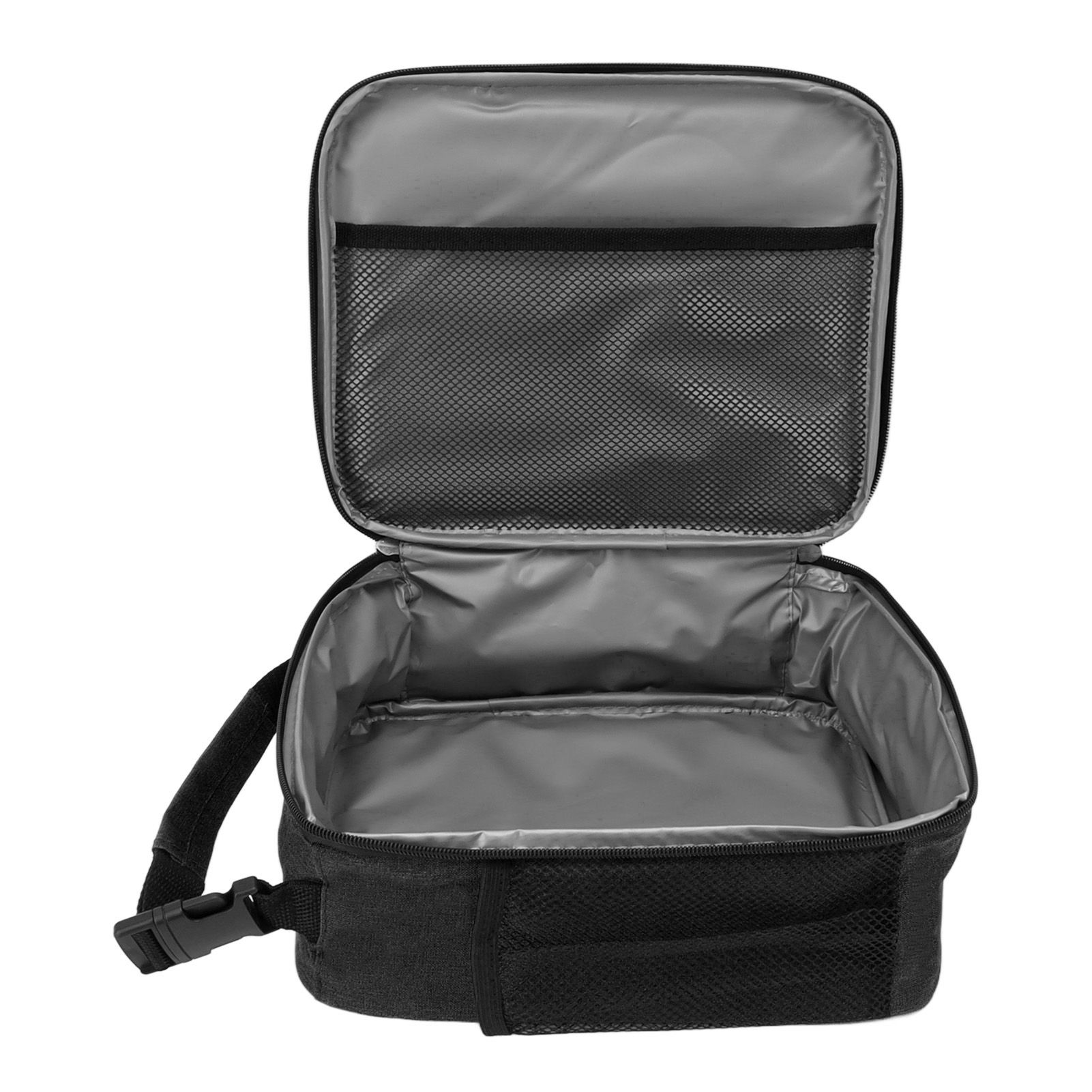 Insulated Lunch Bag 6L Oxford Fabric Leakproof Lining Portable Handle Zippered Lunch Bag for Outdoor Camping Beach Black - Image 5
